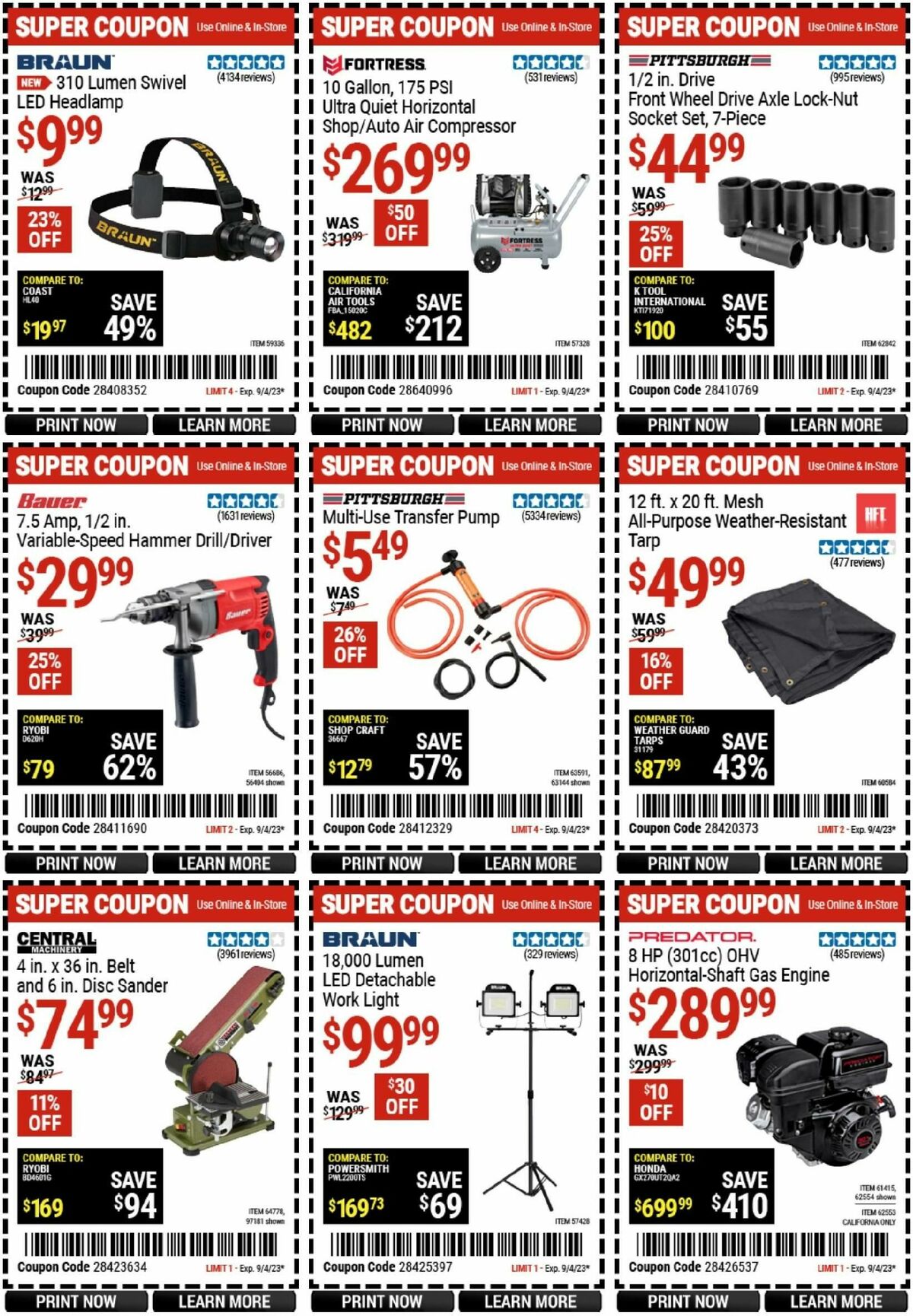 Harbor Freight Tools Weekly Ad from August 21