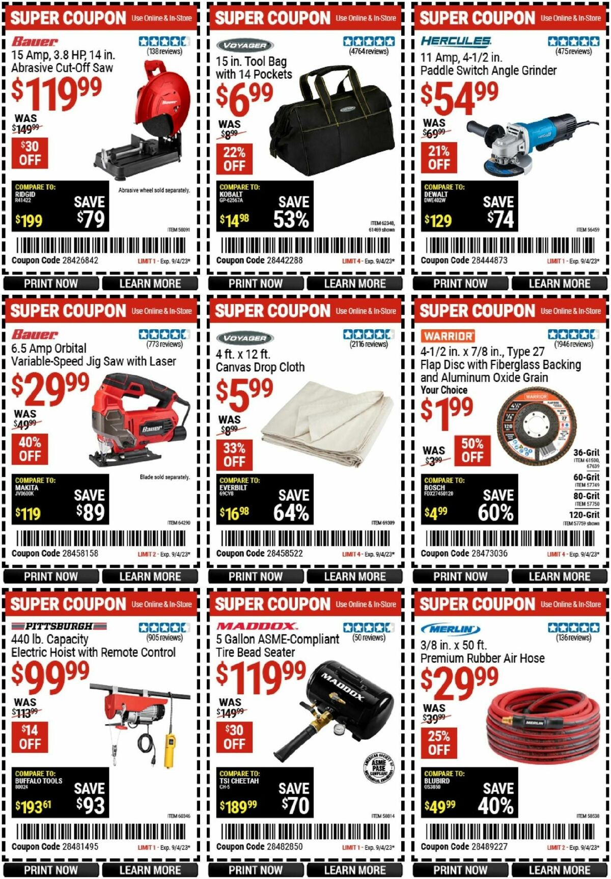 Harbor Freight Tools Weekly Ad from August 21