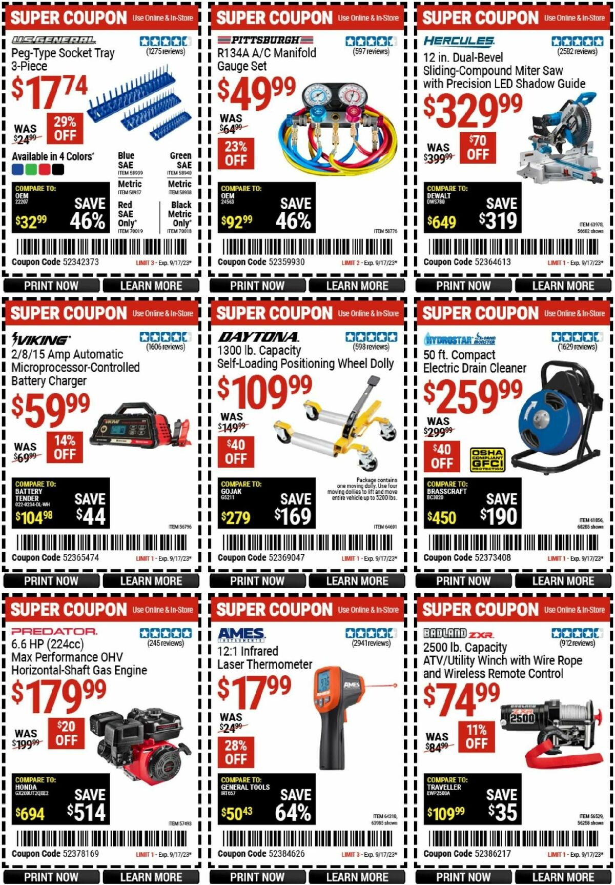 Harbor Freight Tools Weekly Ad from September 5