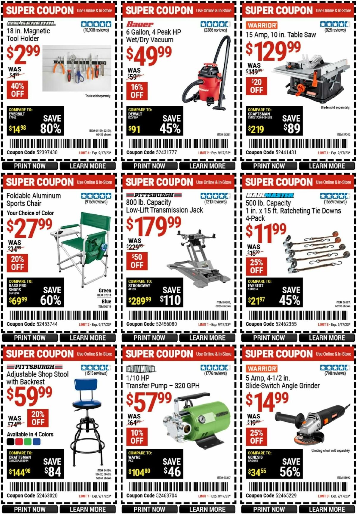 Harbor Freight Tools Weekly Ad from September 5