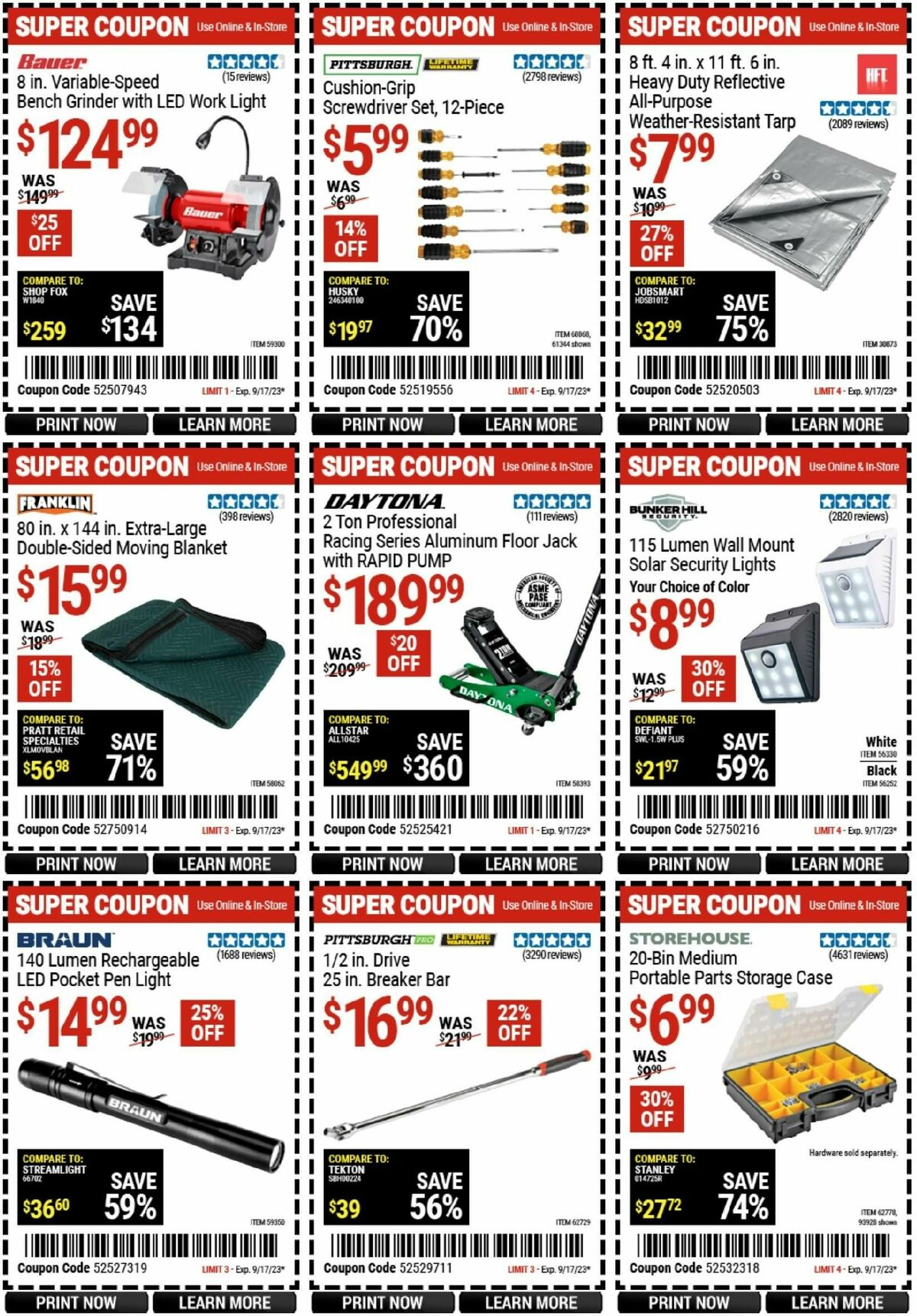 Harbor Freight Tools Weekly Ad from September 5