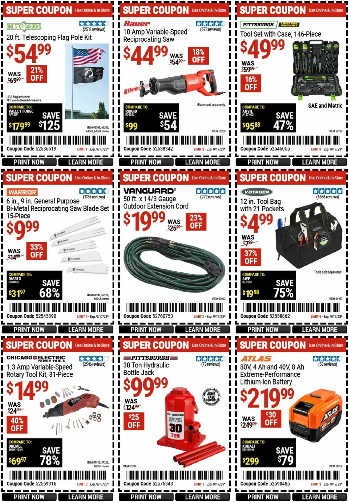 Harbor Freight Tools Weekly Ad from September 5