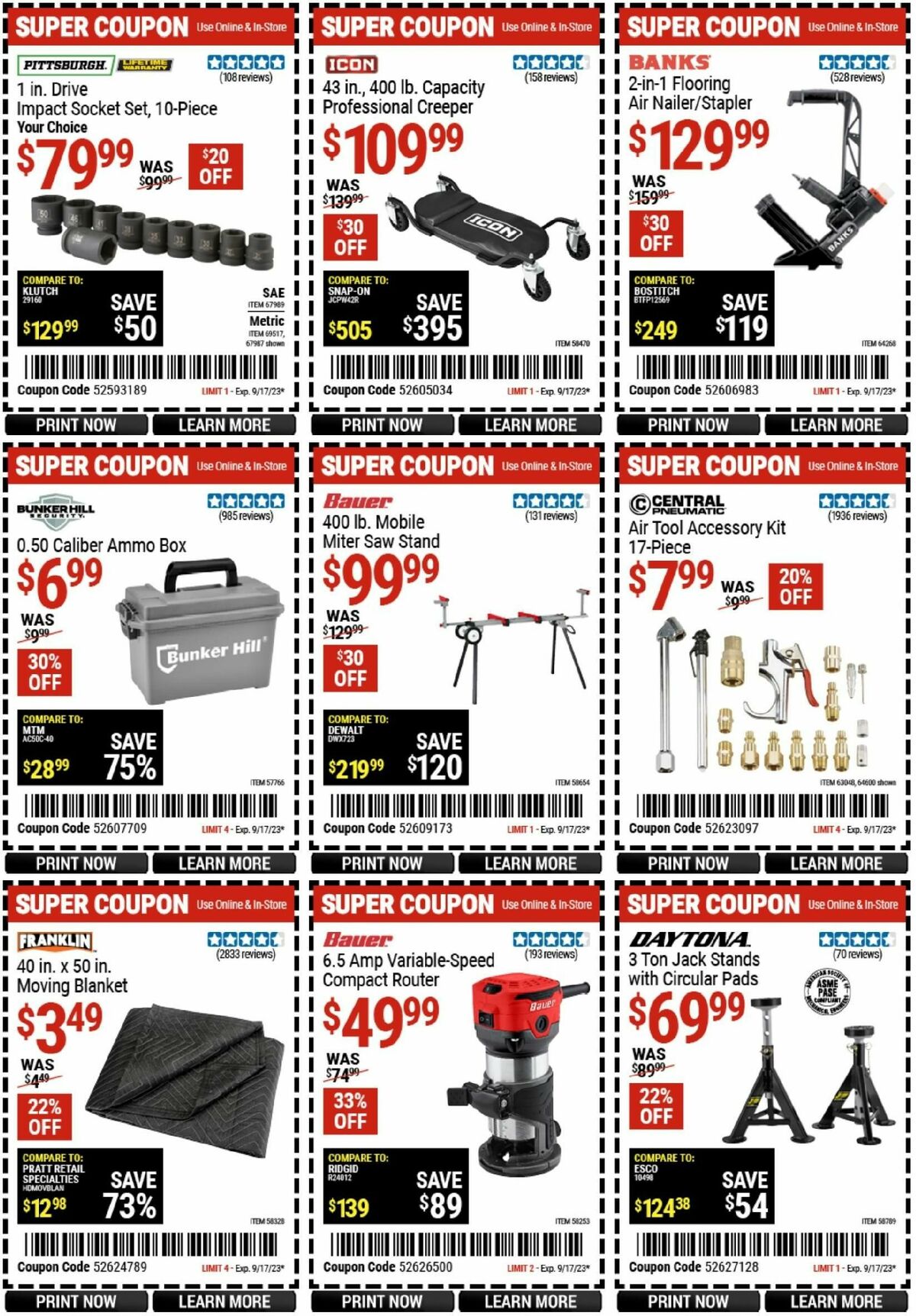 Harbor Freight Tools Weekly Ad from September 5