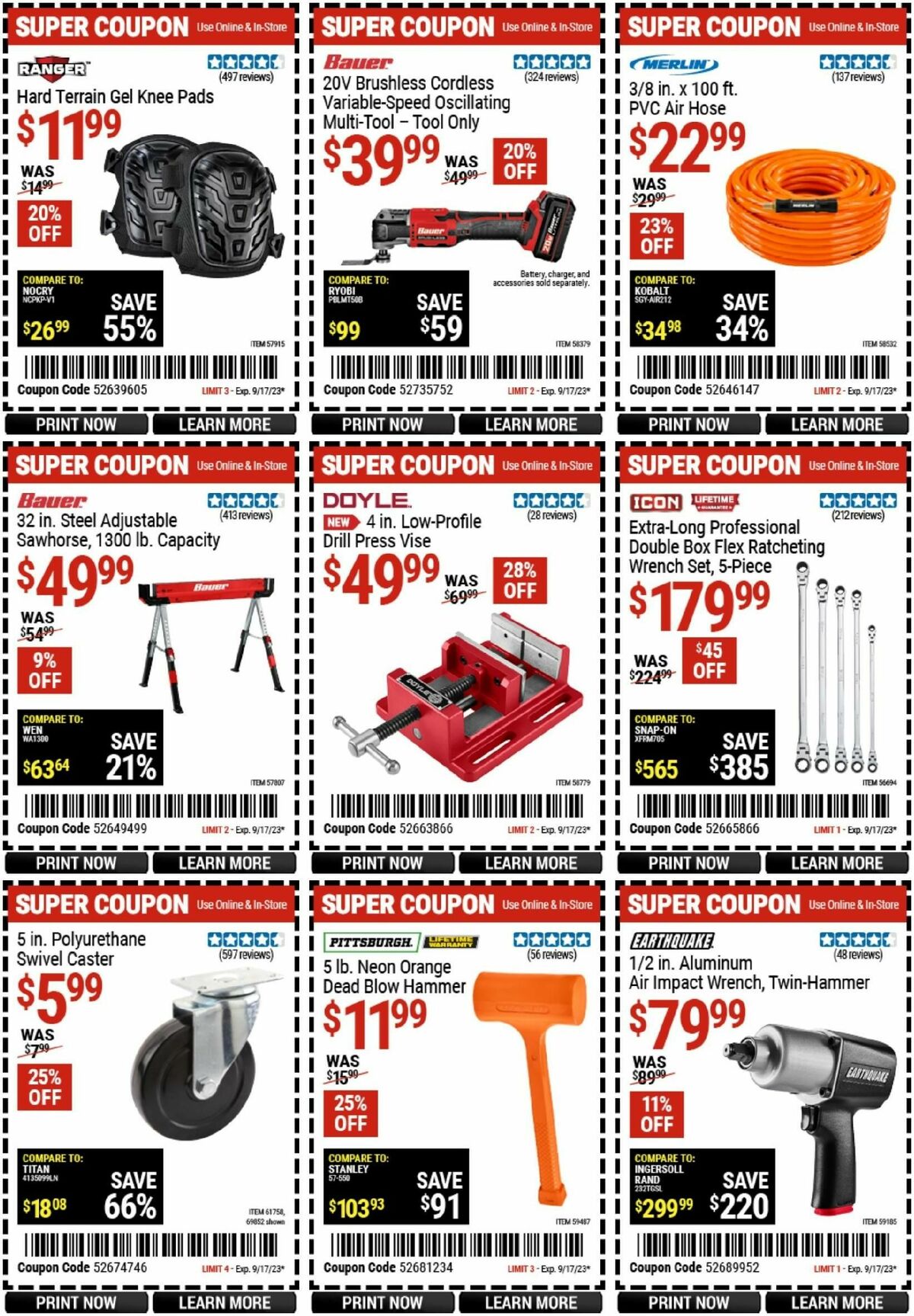 Harbor Freight Tools Weekly Ad from September 5