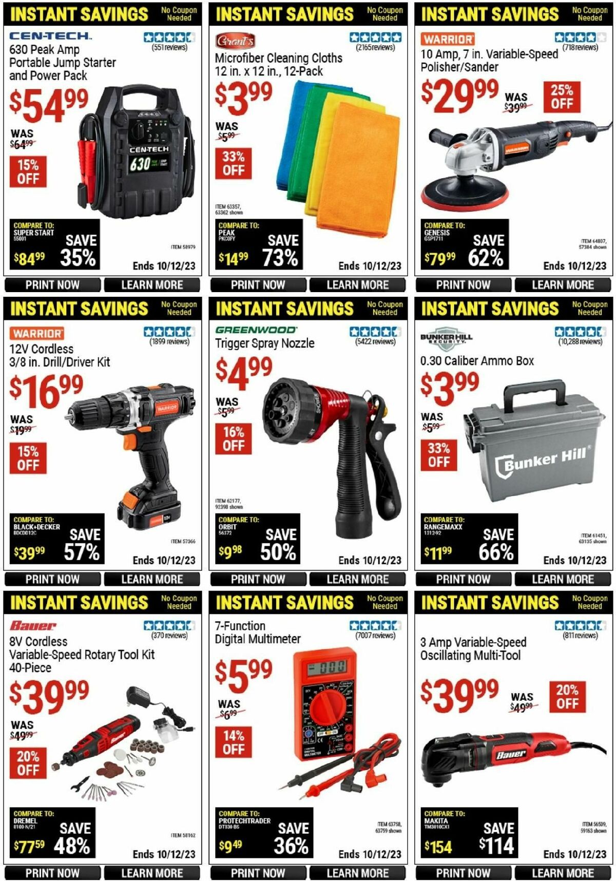 Harbor Freight Tools Instant Savings Weekly Ad from September 23