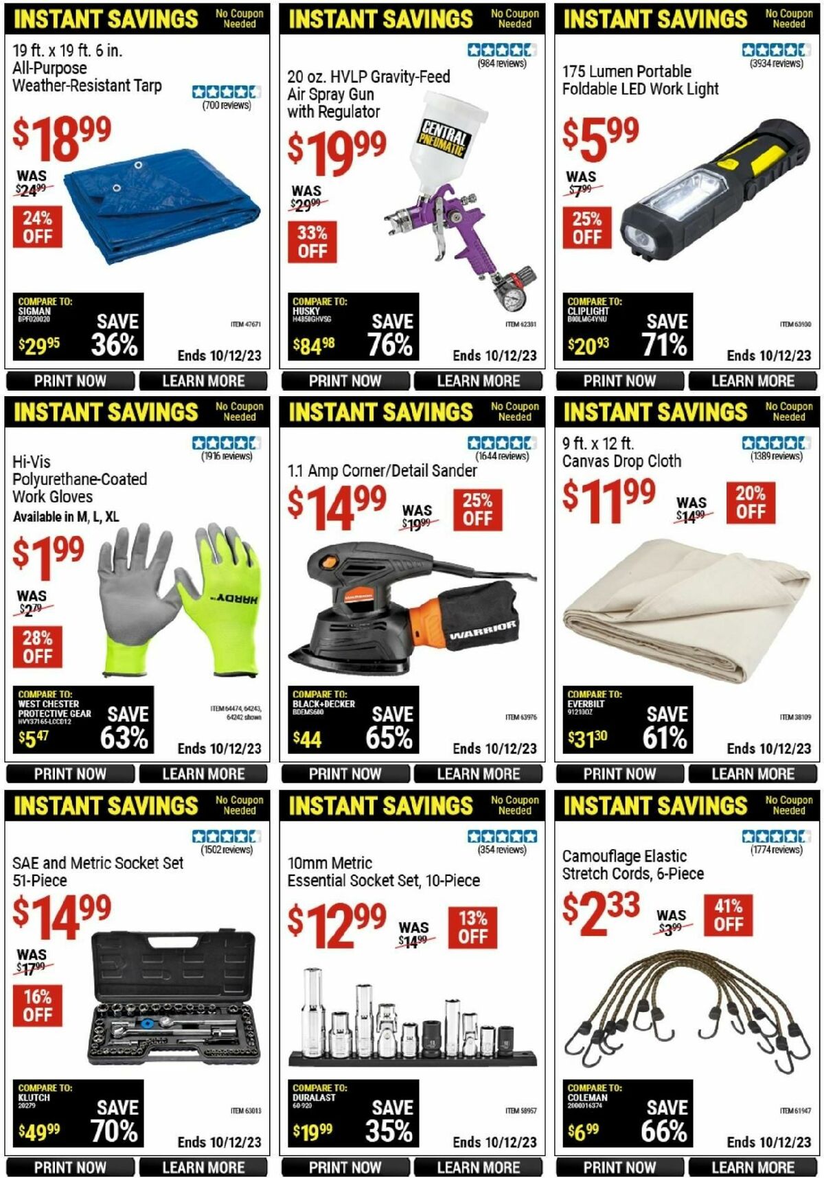 Harbor Freight Tools Instant Savings Weekly Ad from September 23