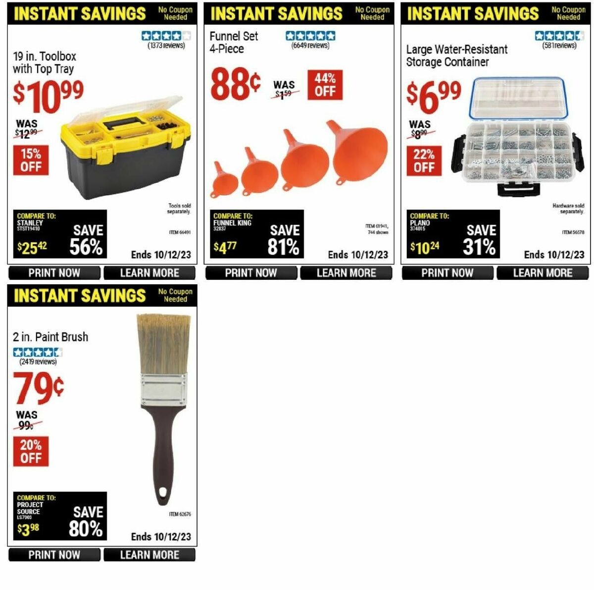 Harbor Freight Tools Instant Savings Weekly Ad from September 23