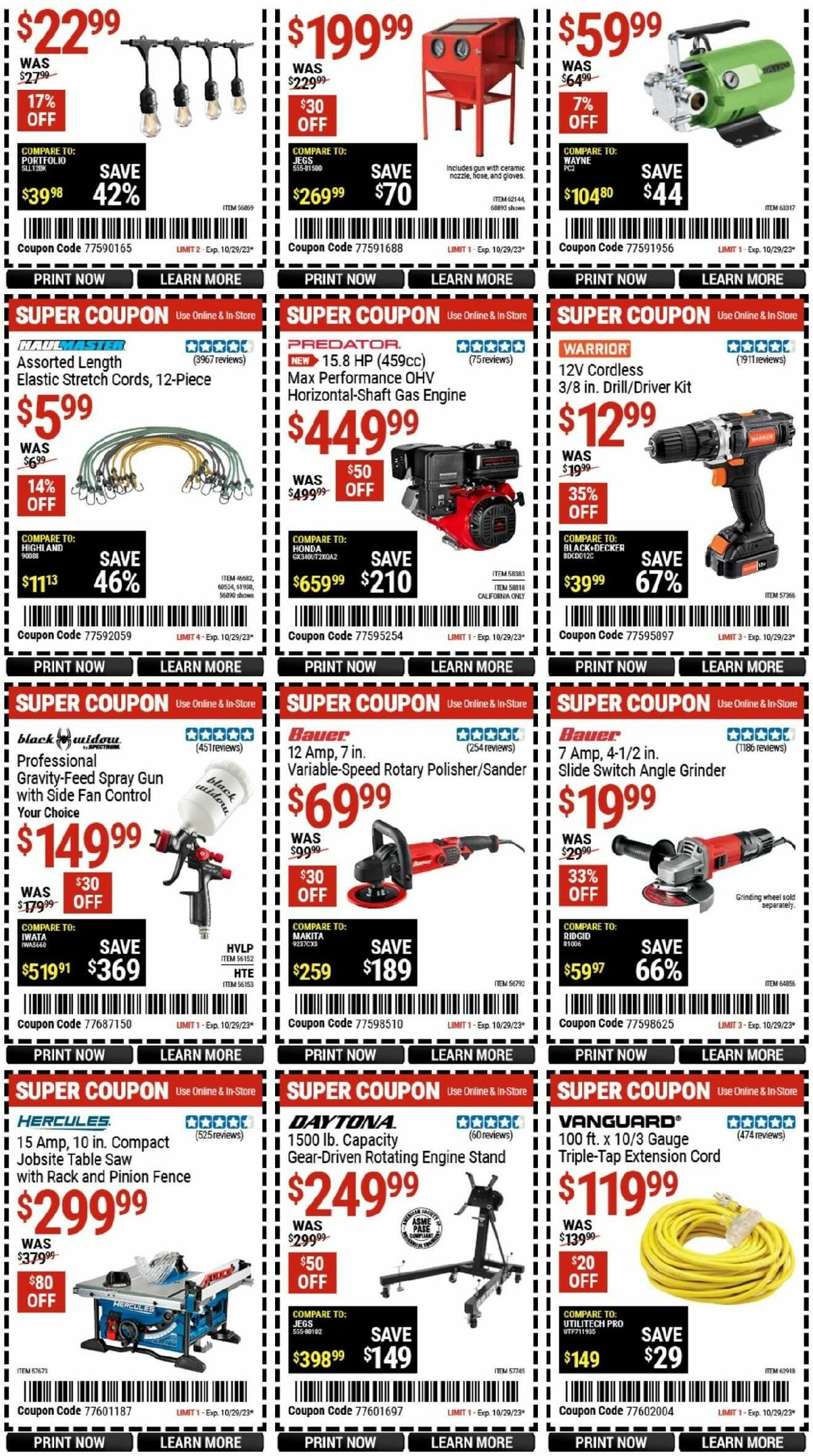 Harbor Freight Tools Weekly Ad from October 16