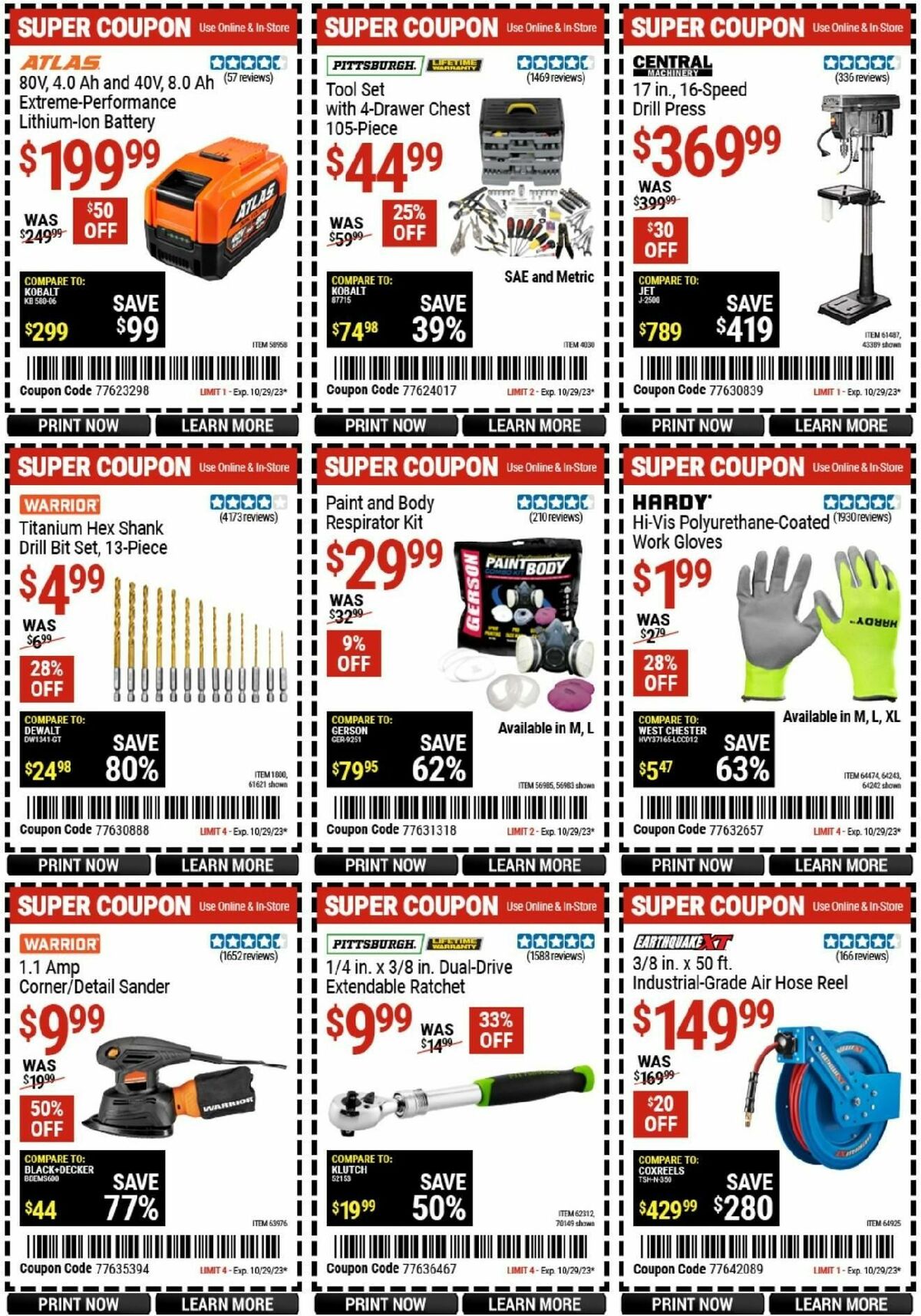 Harbor Freight Tools Weekly Ad from October 16