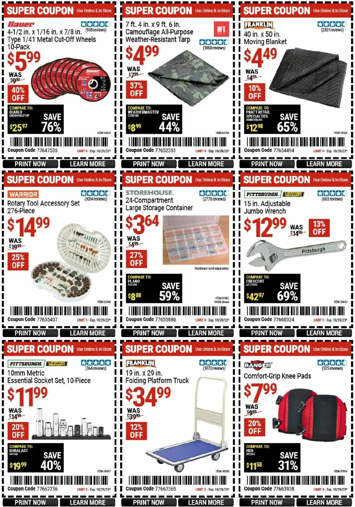 Harbor Freight Tools Weekly Ad from October 16