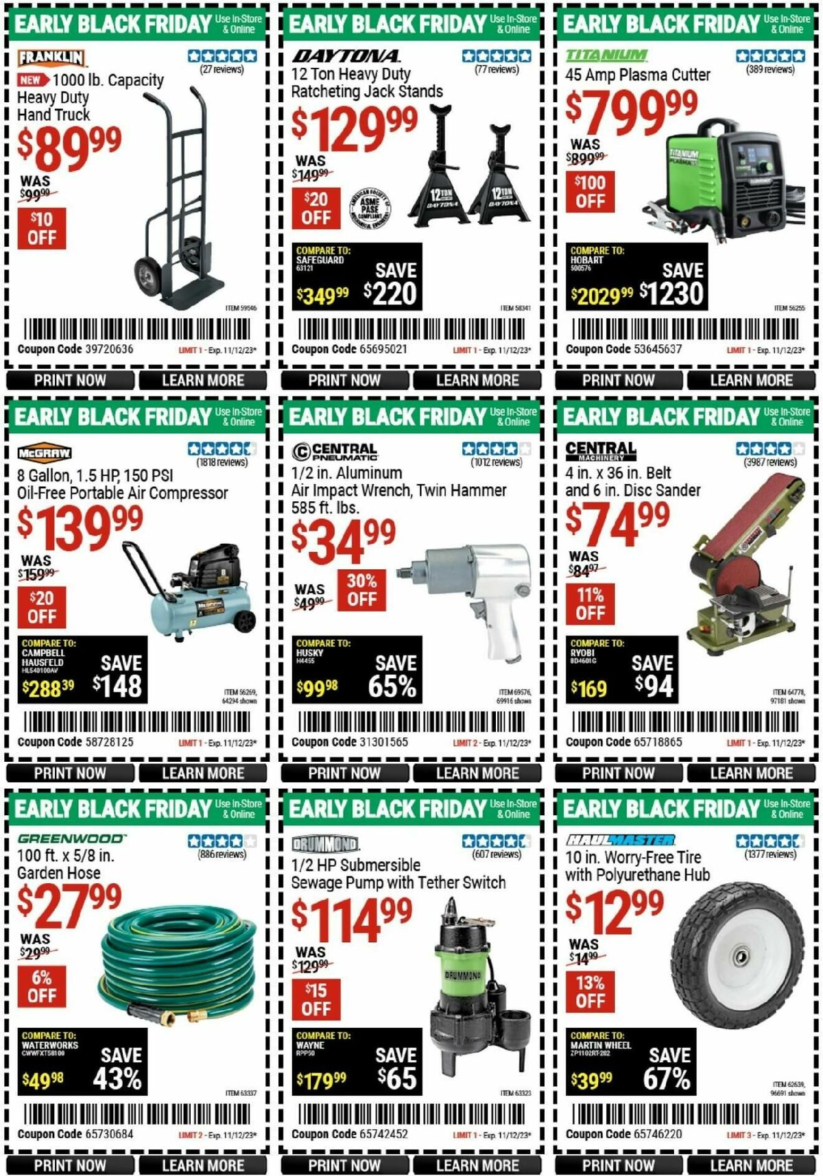 Harbor Freight Tools Weekly Ad from October 30