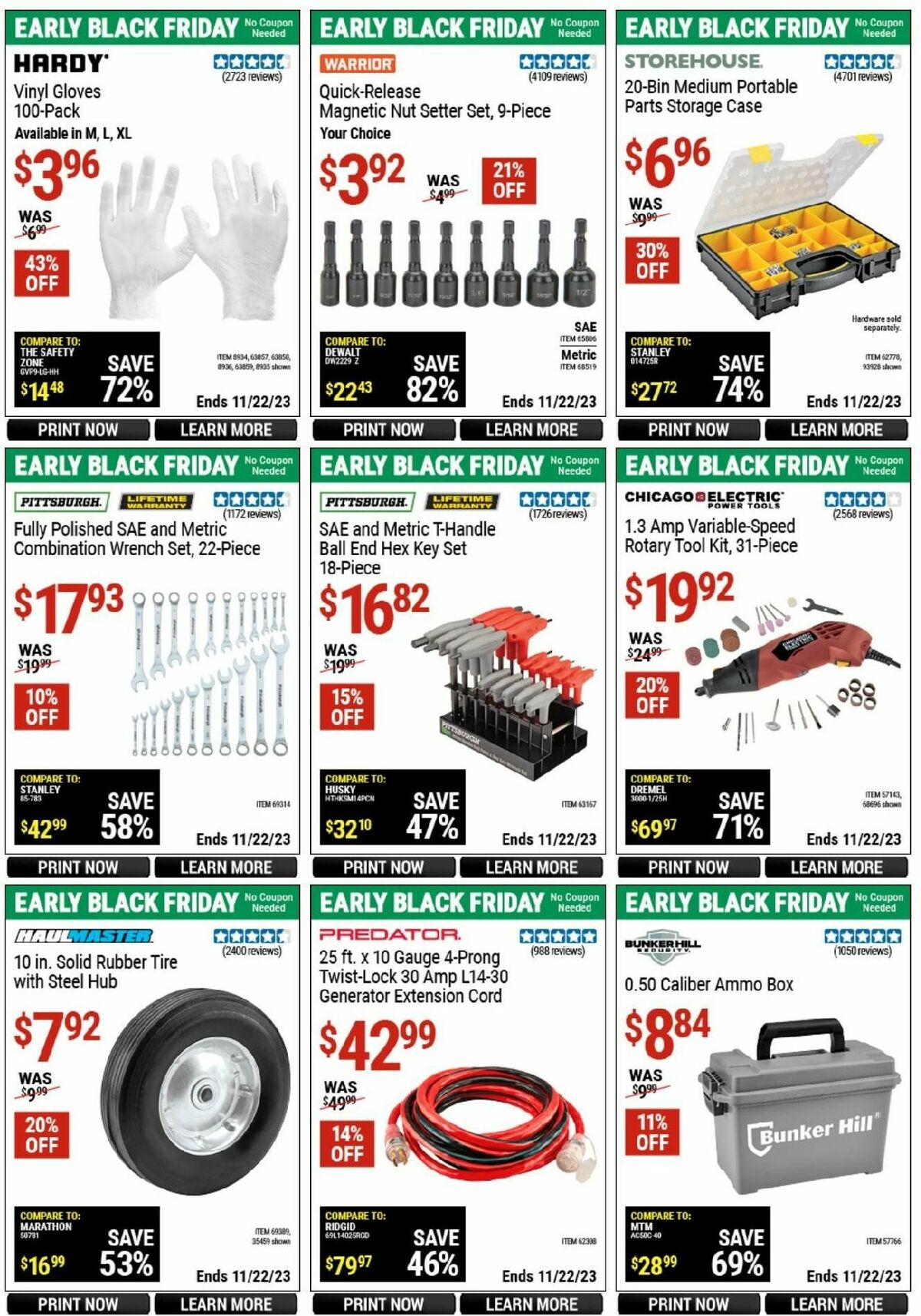 Harbor Freight Tools Instant Savings Weekly Ad from November 11
