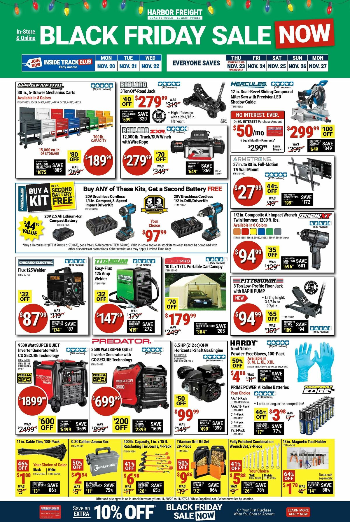 Harbor Freight Tools Weekly Ad from November 20