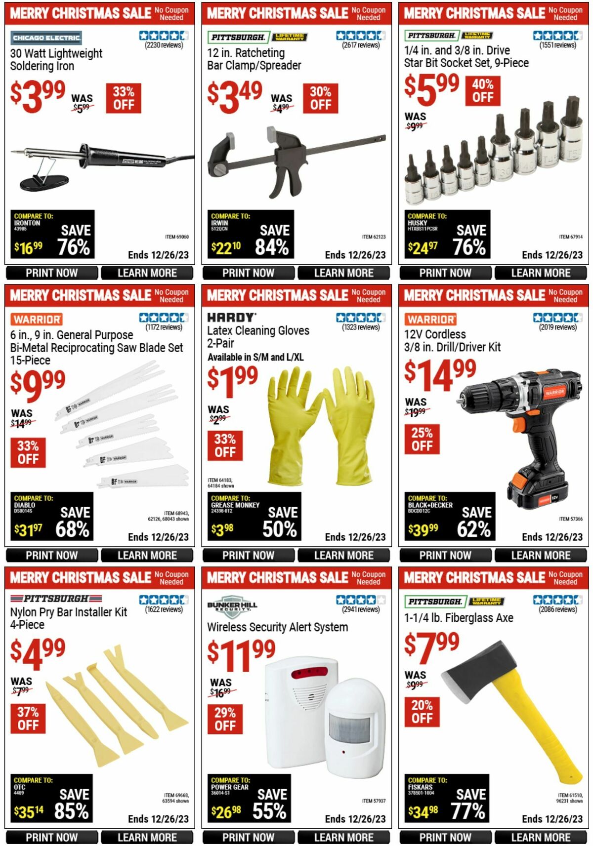 Harbor Freight Tools Weekly Ad from December 10