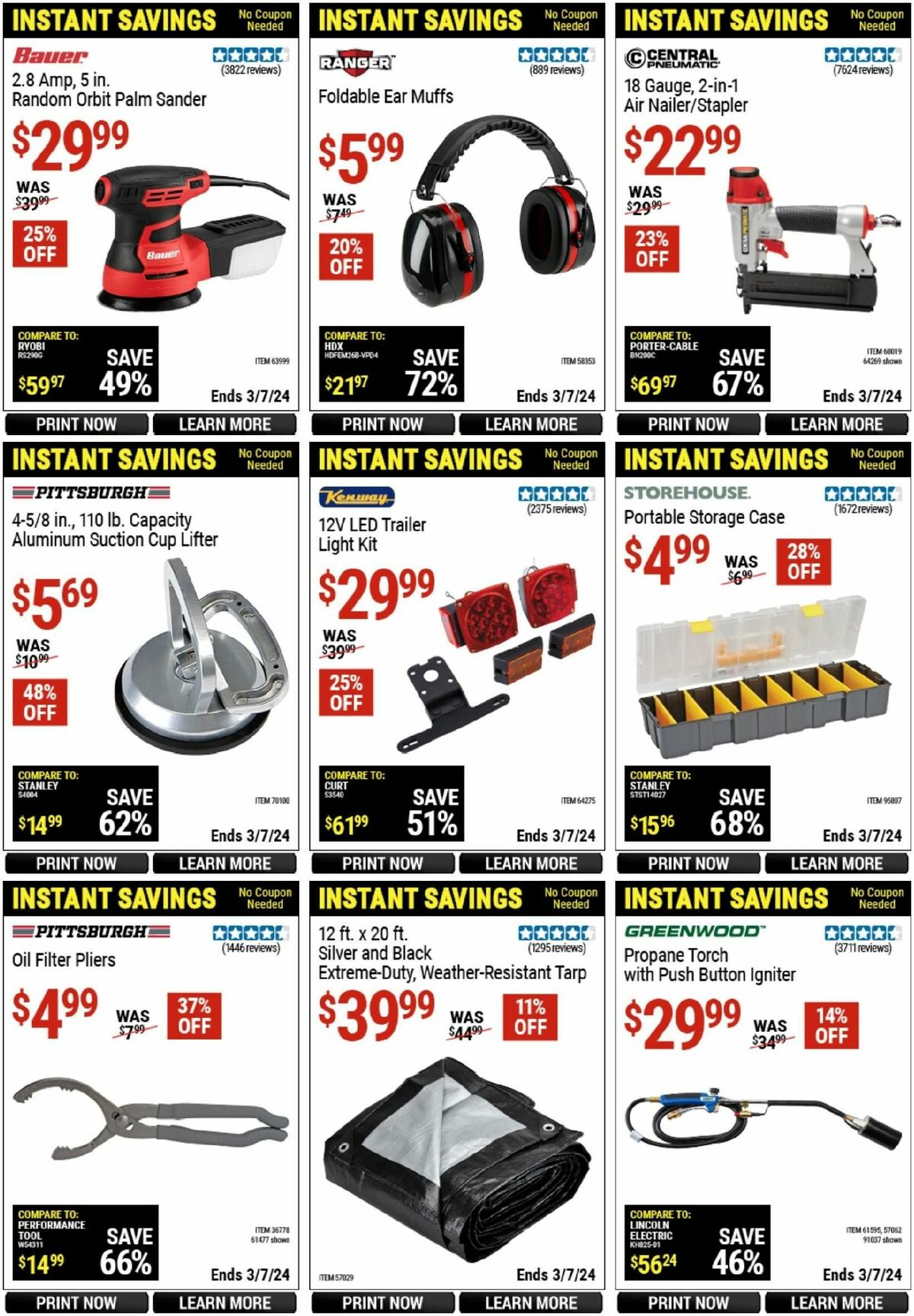 Harbor Freight Tools Instant Savings Weekly Ad from January 20
