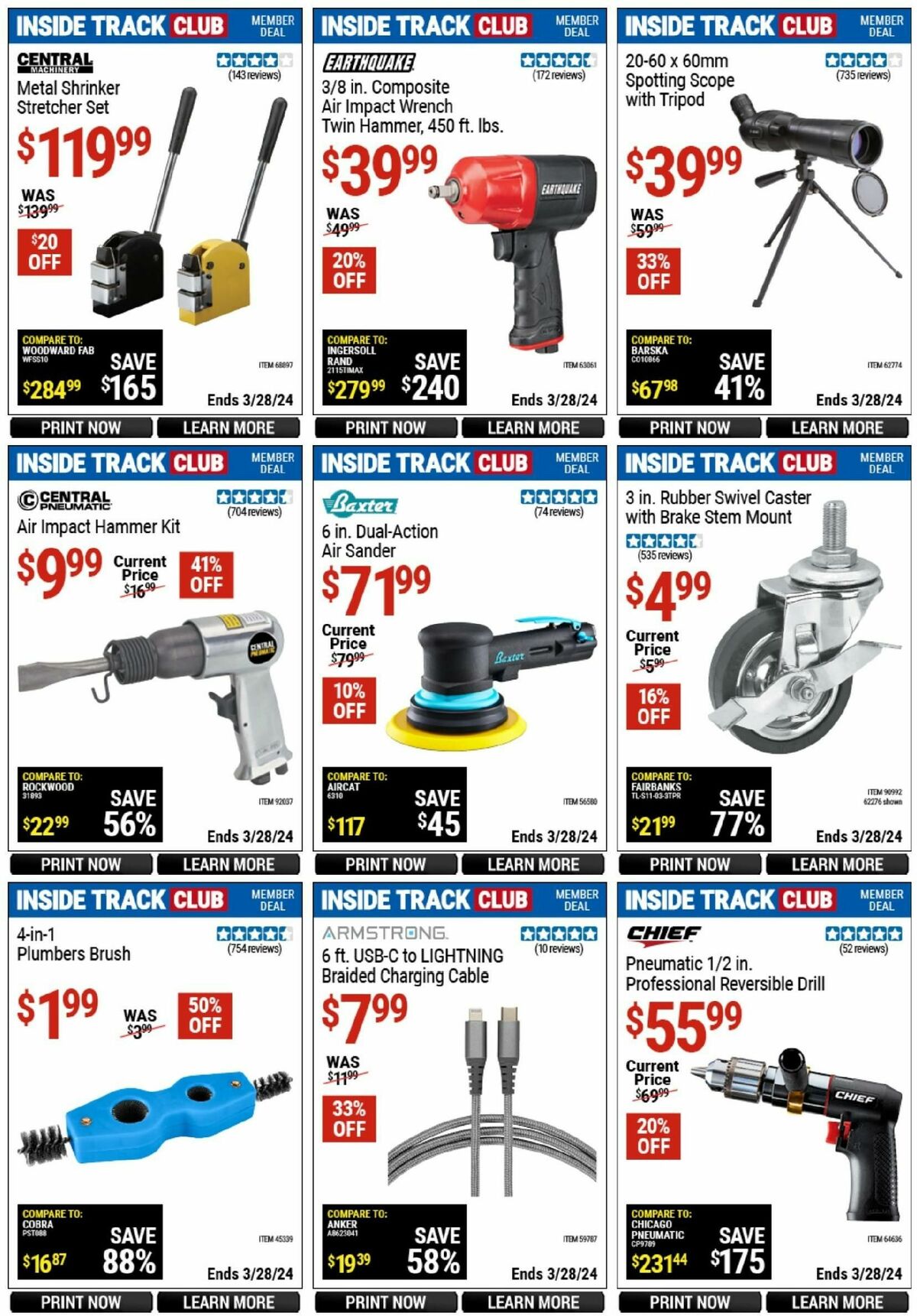 Harbor Freight Tools Inside Track Club Member Deals Weekly Ad from March 10