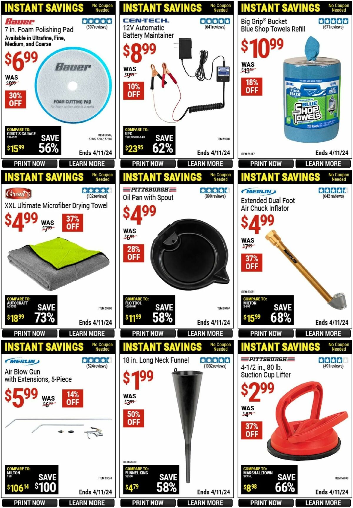 Harbor Freight Tools Instant Savings Weekly Ad from March 11