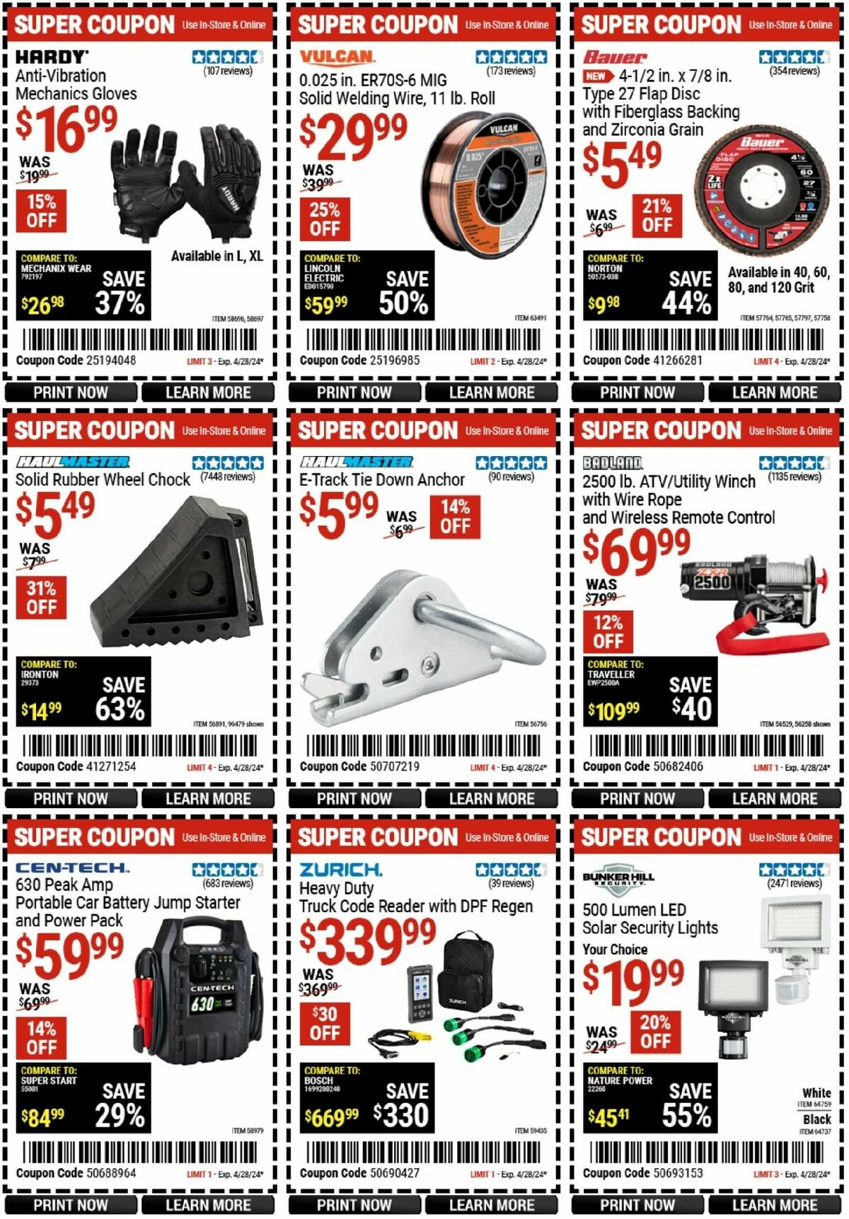 Harbor Freight Tools Weekly Ad from April 16