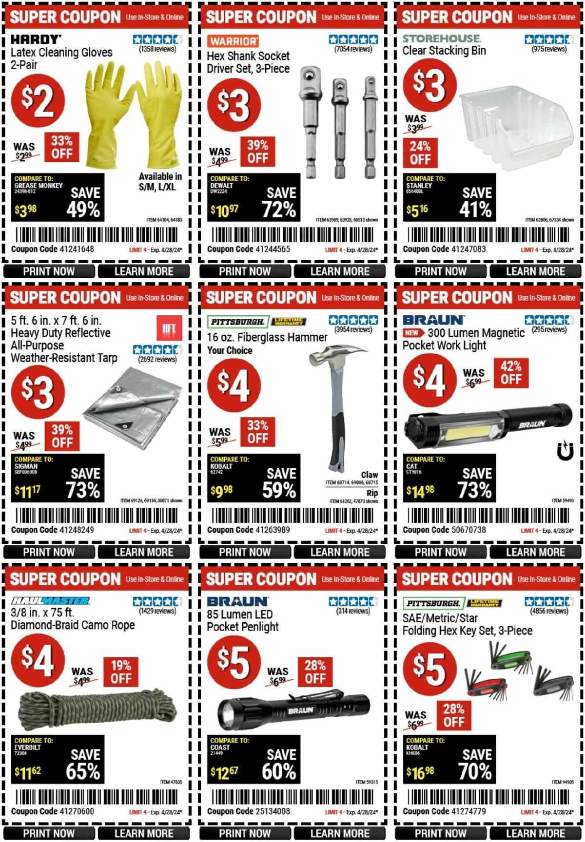 Harbor Freight Tools Weekly Ad from April 16