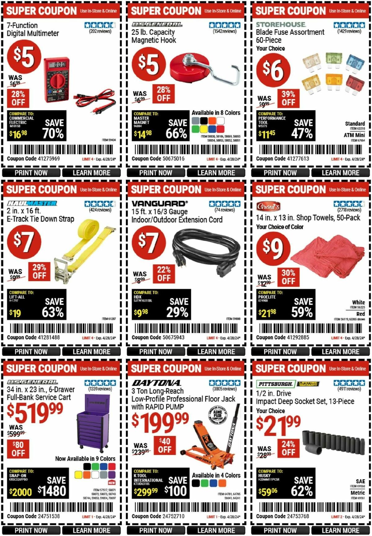 Harbor Freight Tools Weekly Ad from April 16