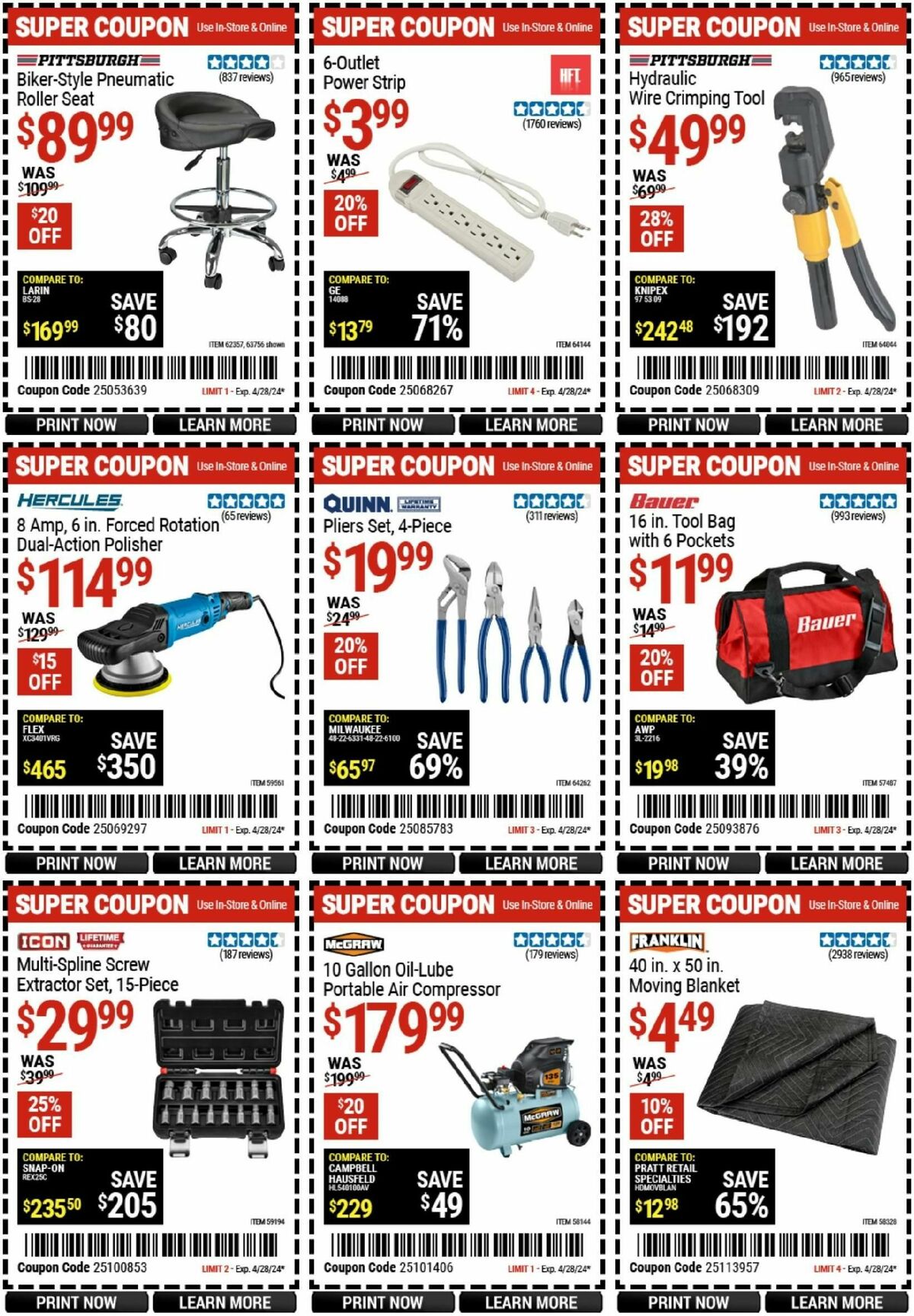 Harbor Freight Tools Weekly Ad from April 16