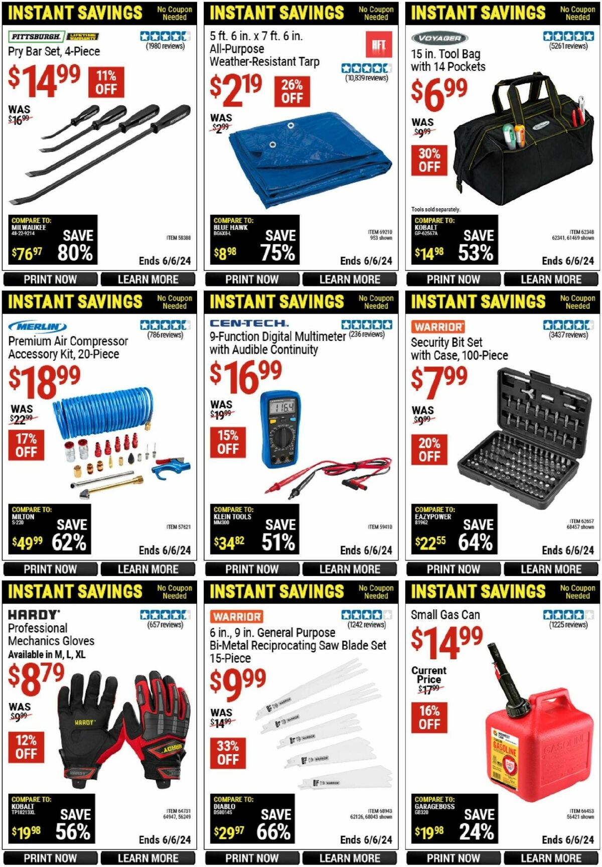 Harbor Freight Tools Instant Savings Weekly Ad from April 16
