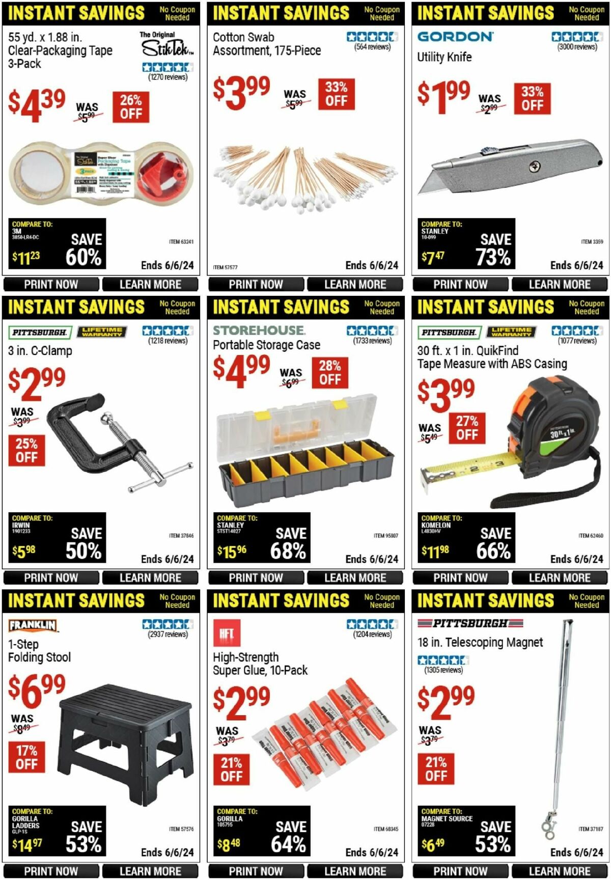 Harbor Freight Tools Instant Savings Weekly Ad from April 16
