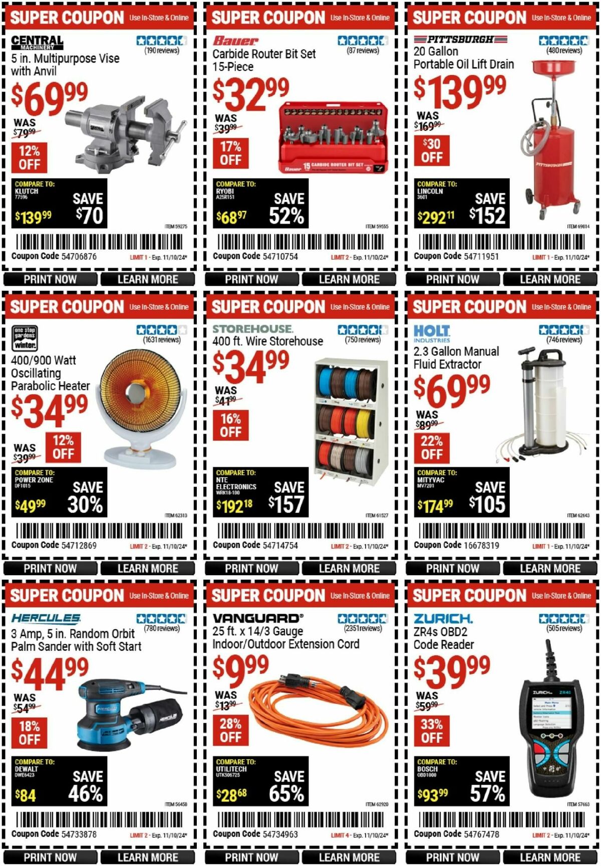 Harbor Freight Tools Weekly Ad from October 28