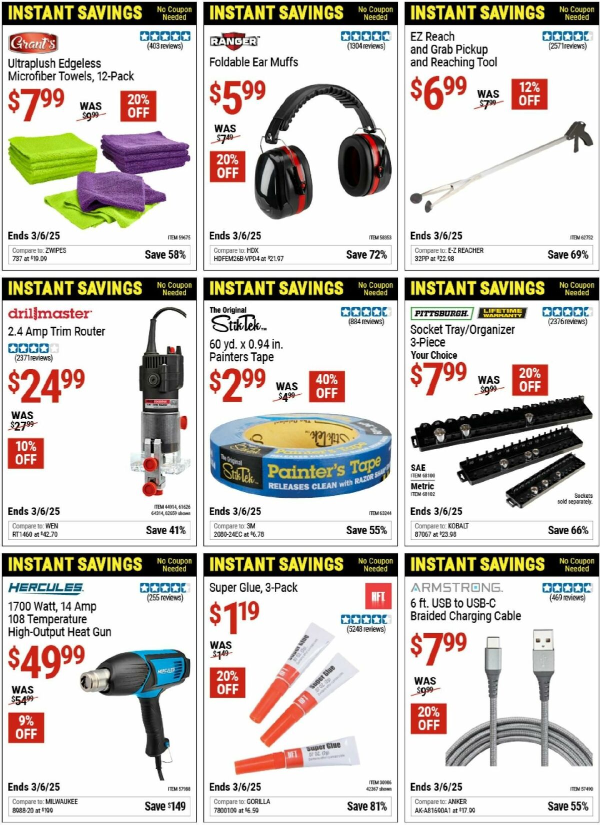 Harbor Freight Tools Instant Savings Weekly Ad from January 10