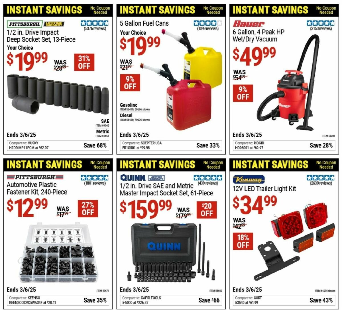 Harbor Freight Tools Instant Savings Weekly Ad from January 10