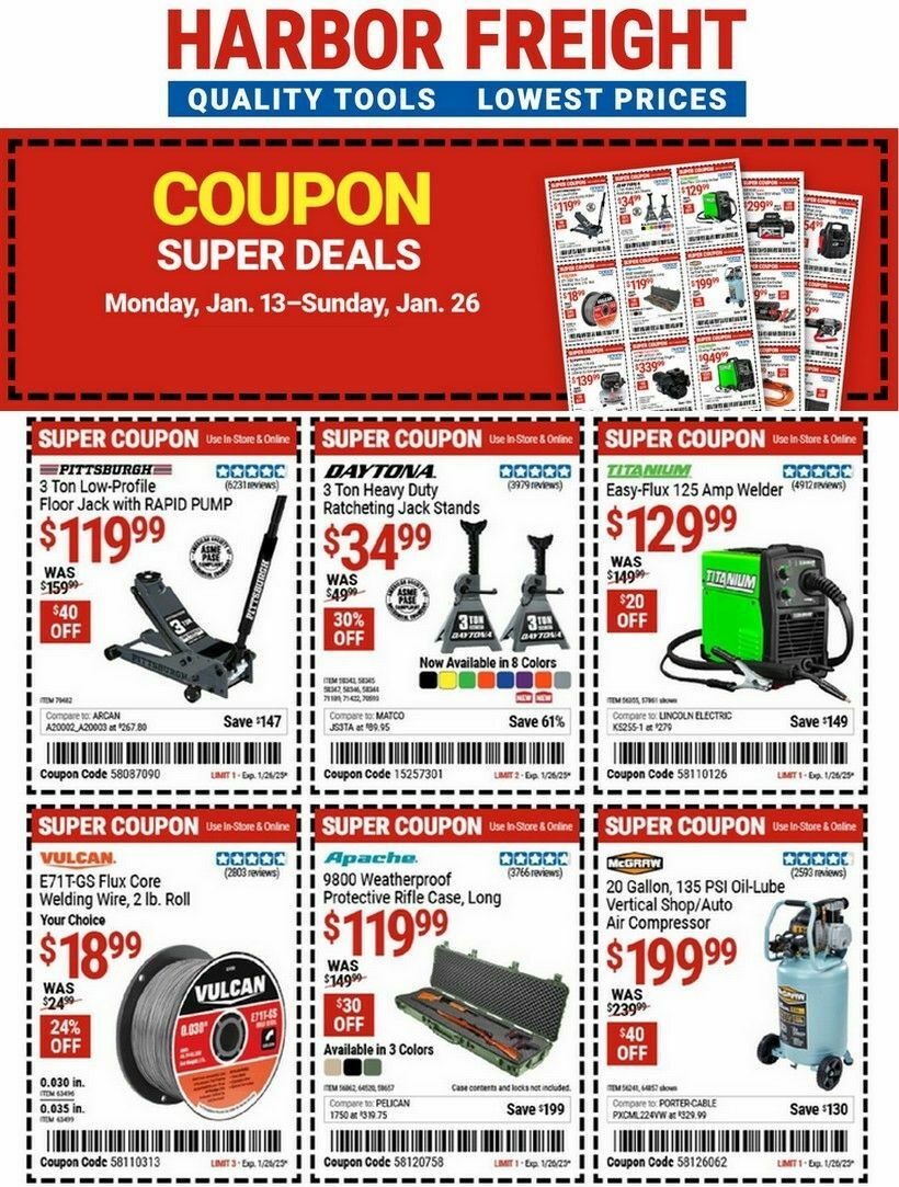 Harbor Freight Tools Weekly Ad from January 13