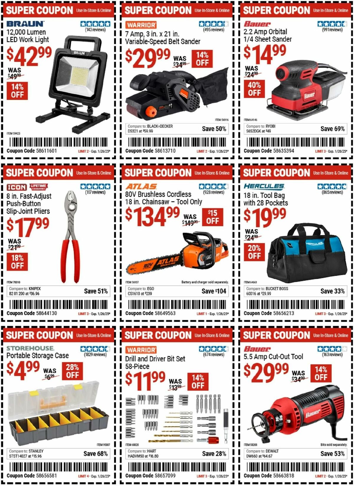 Harbor Freight Tools Weekly Ad from January 13