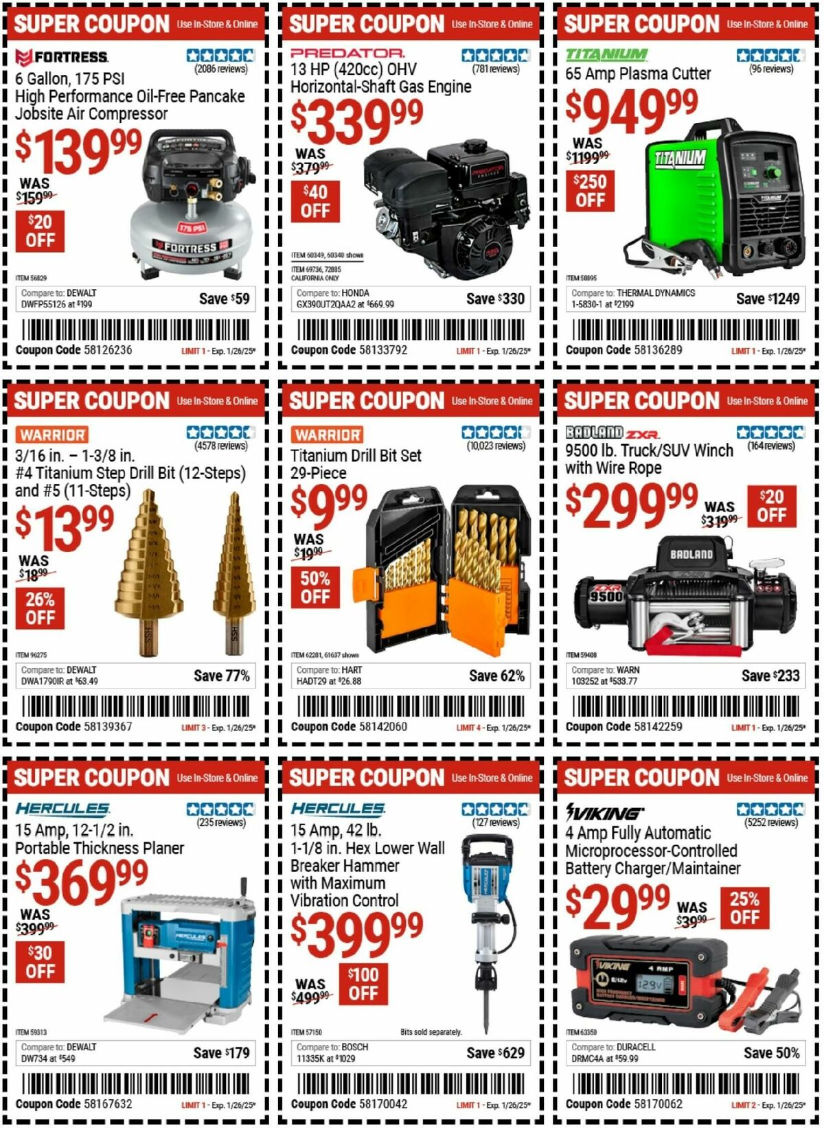Harbor Freight Tools Weekly Ad from January 13