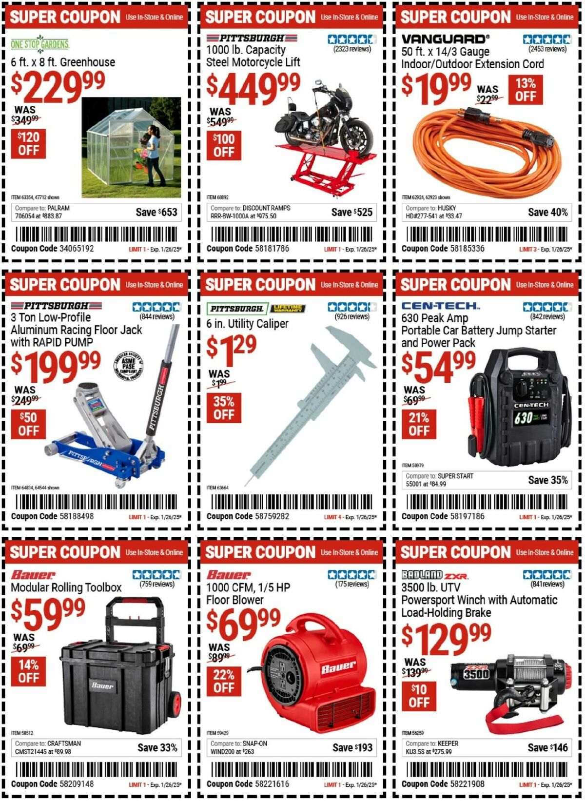 Harbor Freight Tools Weekly Ad from January 13