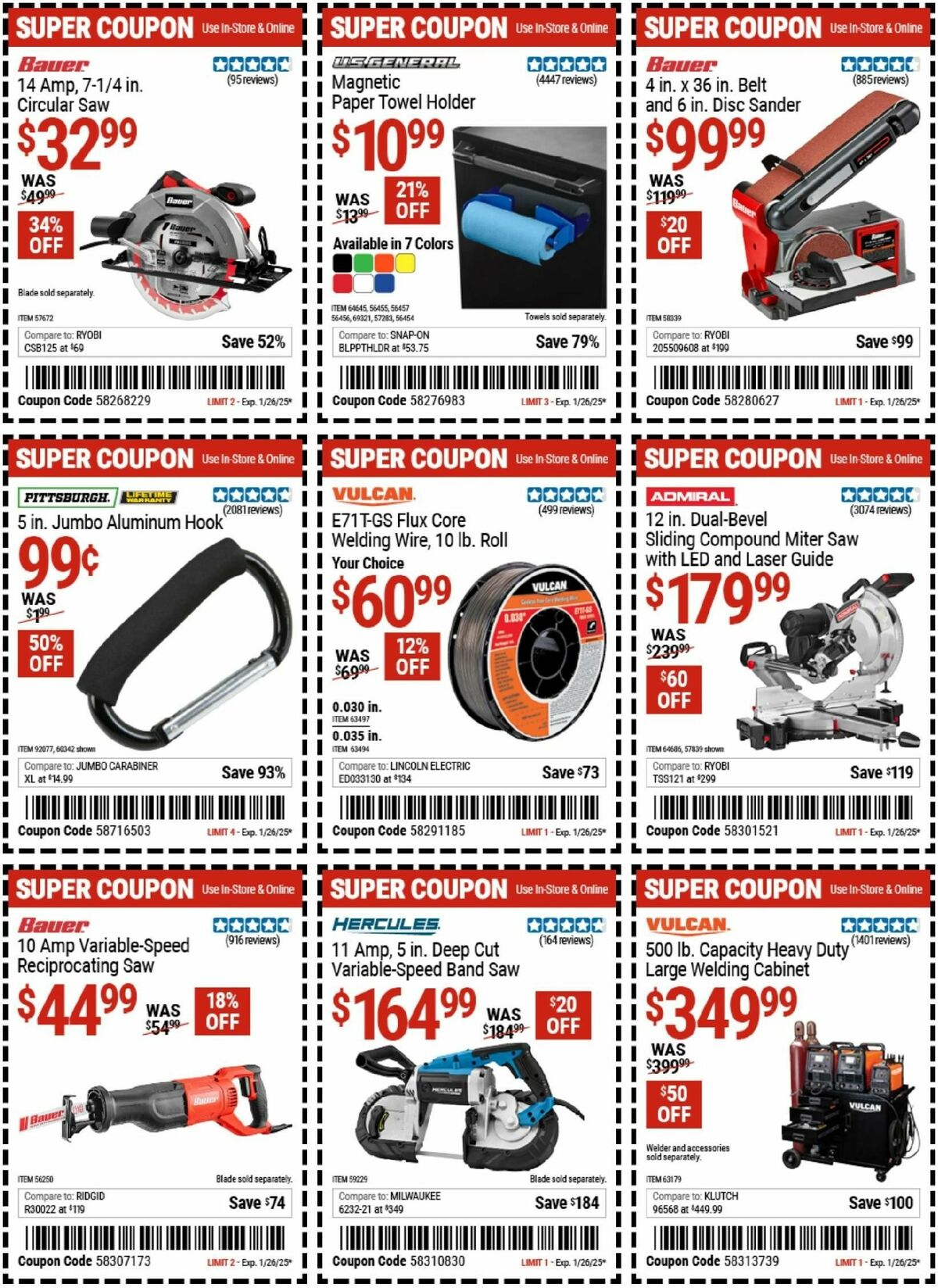 Harbor Freight Tools Weekly Ad from January 13