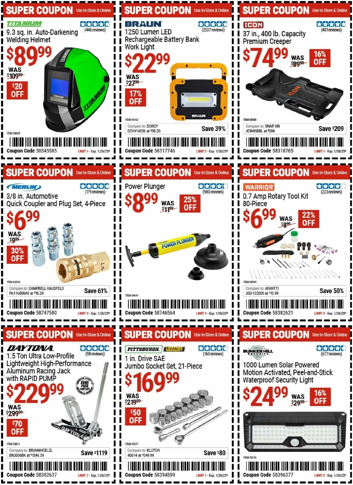 Harbor Freight Tools Weekly Ad from January 13