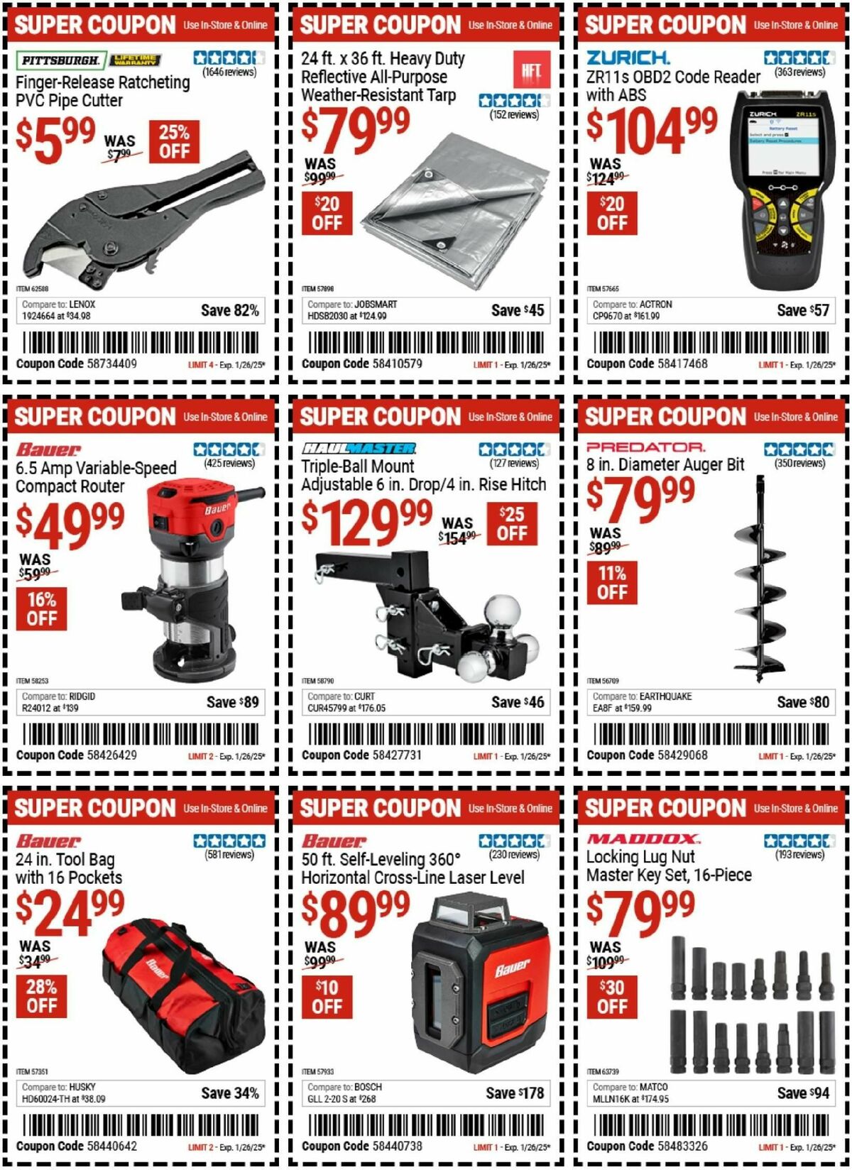 Harbor Freight Tools Weekly Ad from January 13