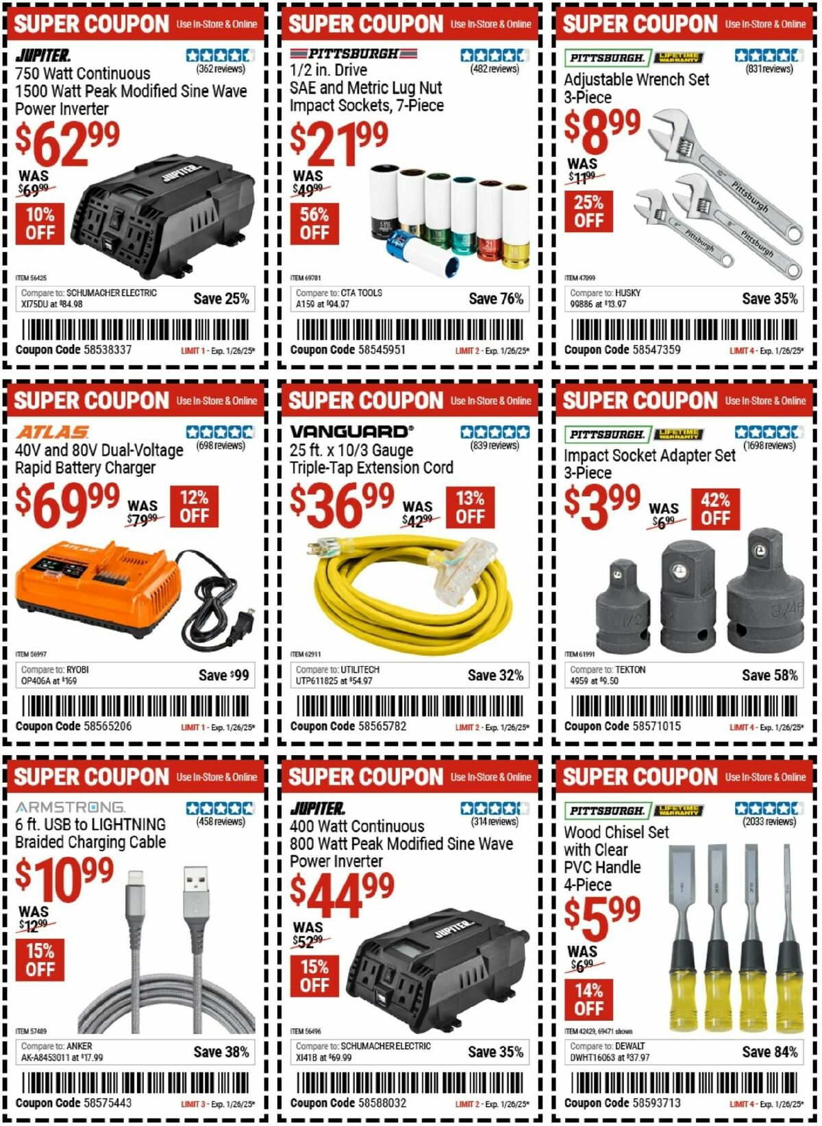 Harbor Freight Tools Weekly Ad from January 13