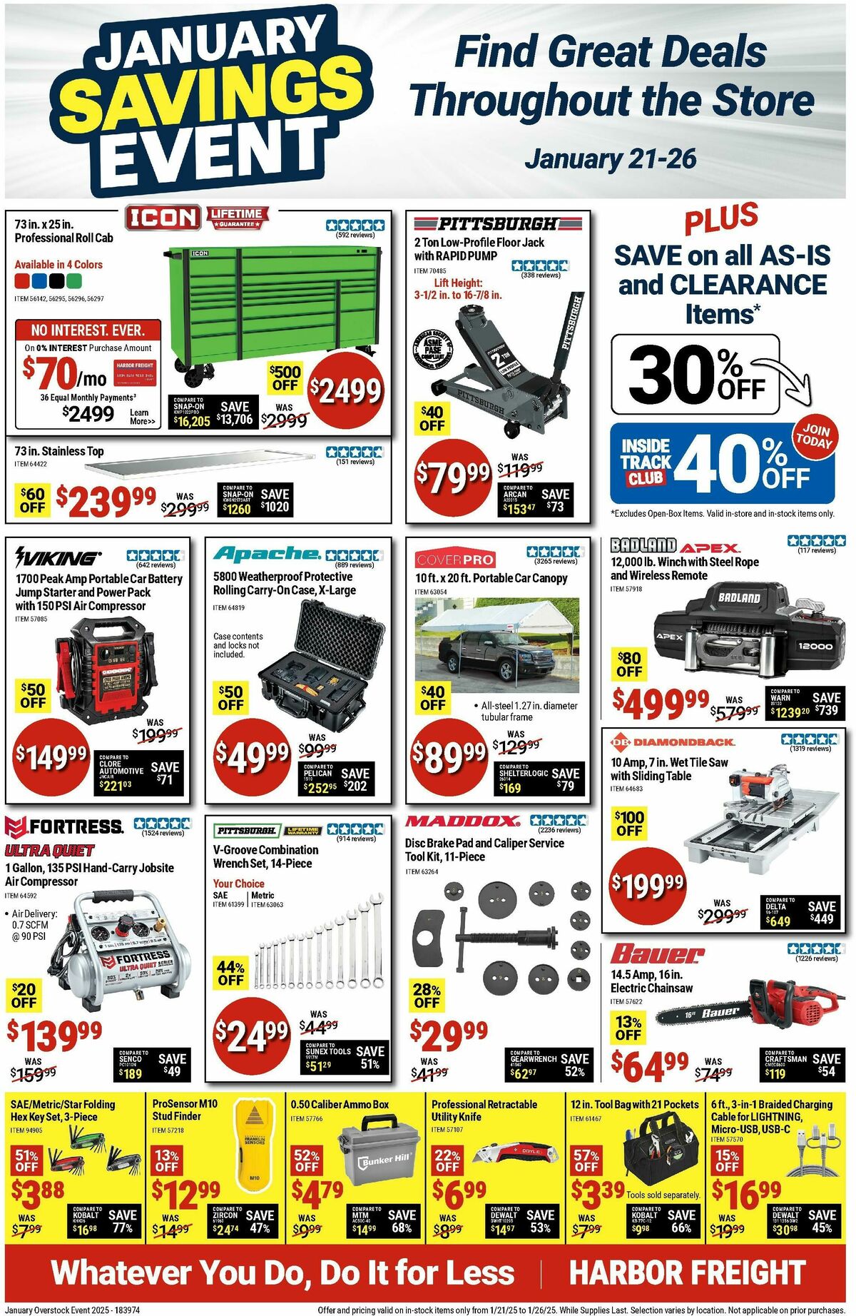 Harbor Freight Tools Weekly Ad from January 21