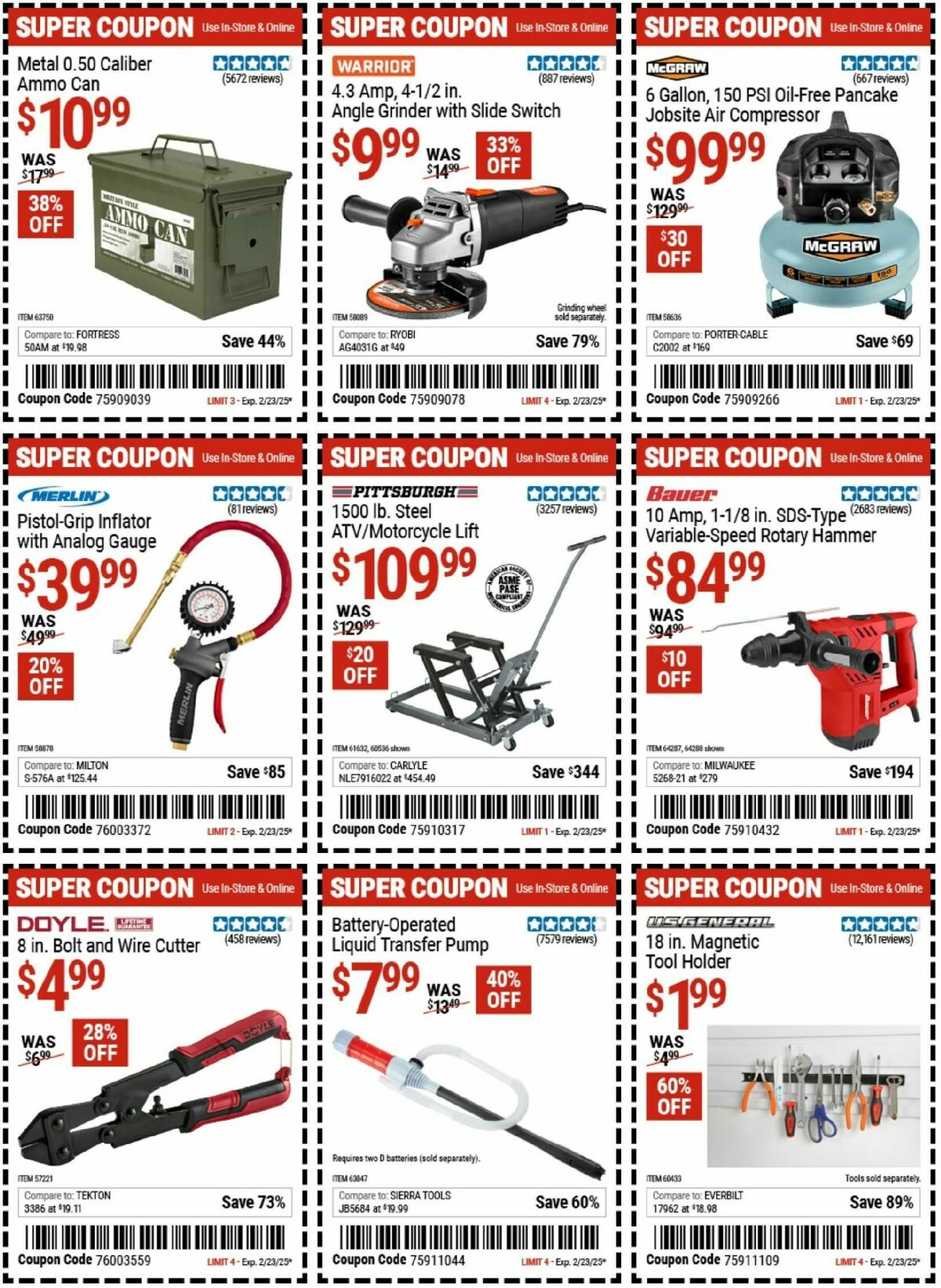 Harbor Freight Tools Weekly Ad from February 10