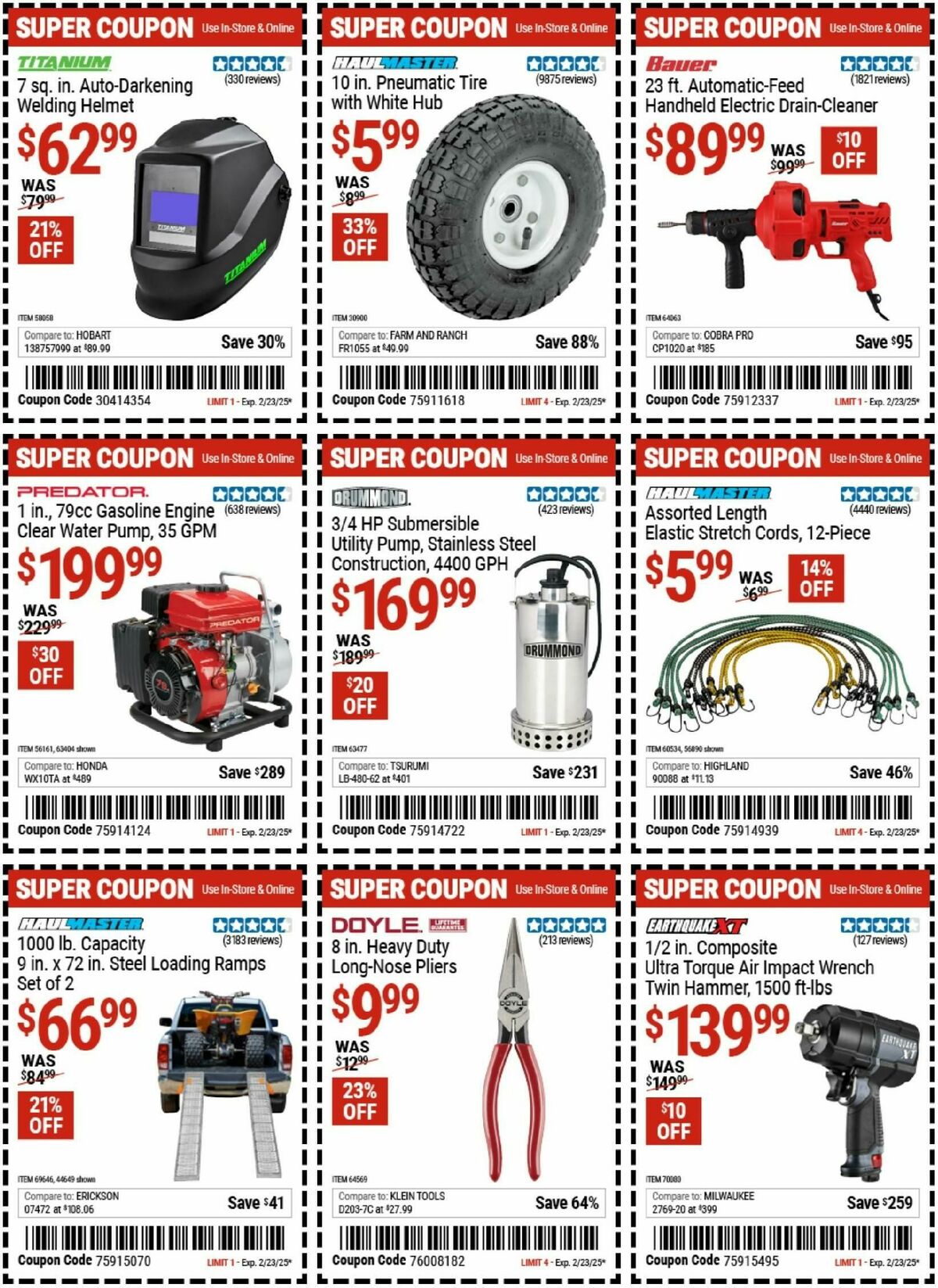 Harbor Freight Tools Weekly Ad from February 10