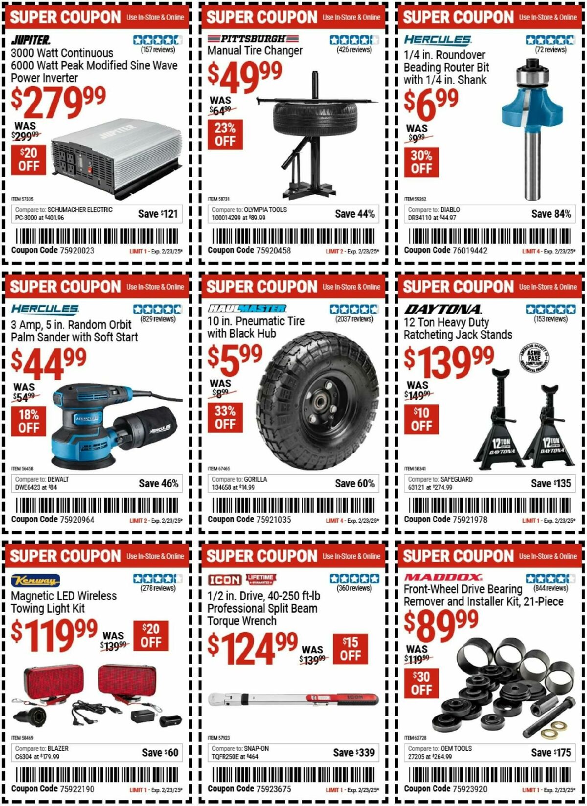 Harbor Freight Tools Weekly Ad from February 10