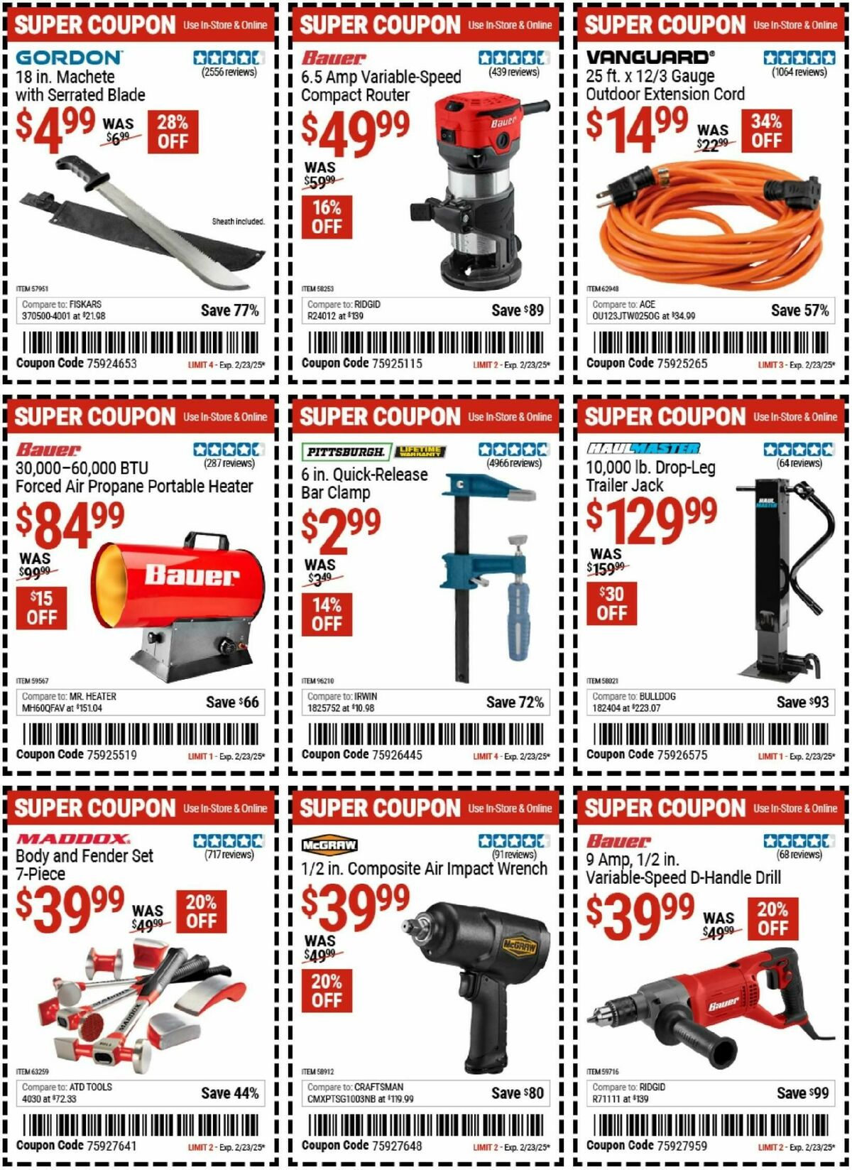 Harbor Freight Tools Weekly Ad from February 10