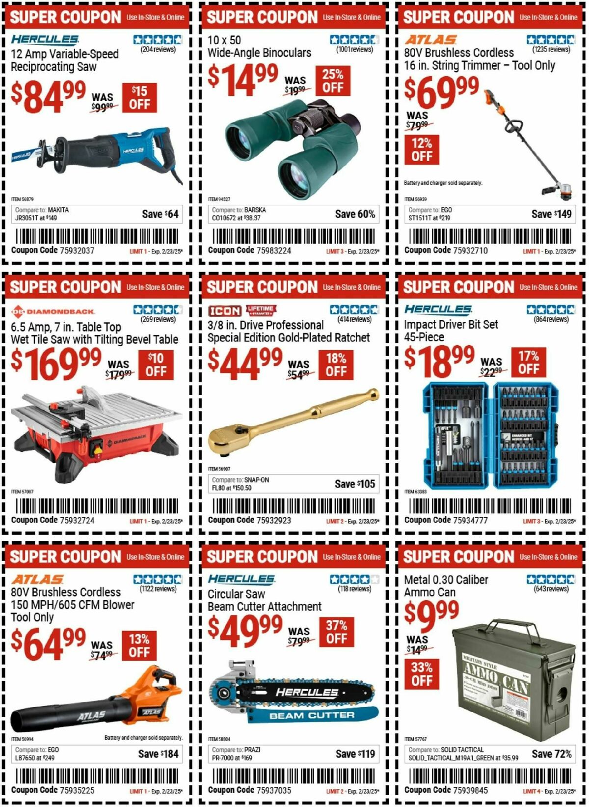 Harbor Freight Tools Weekly Ad from February 10