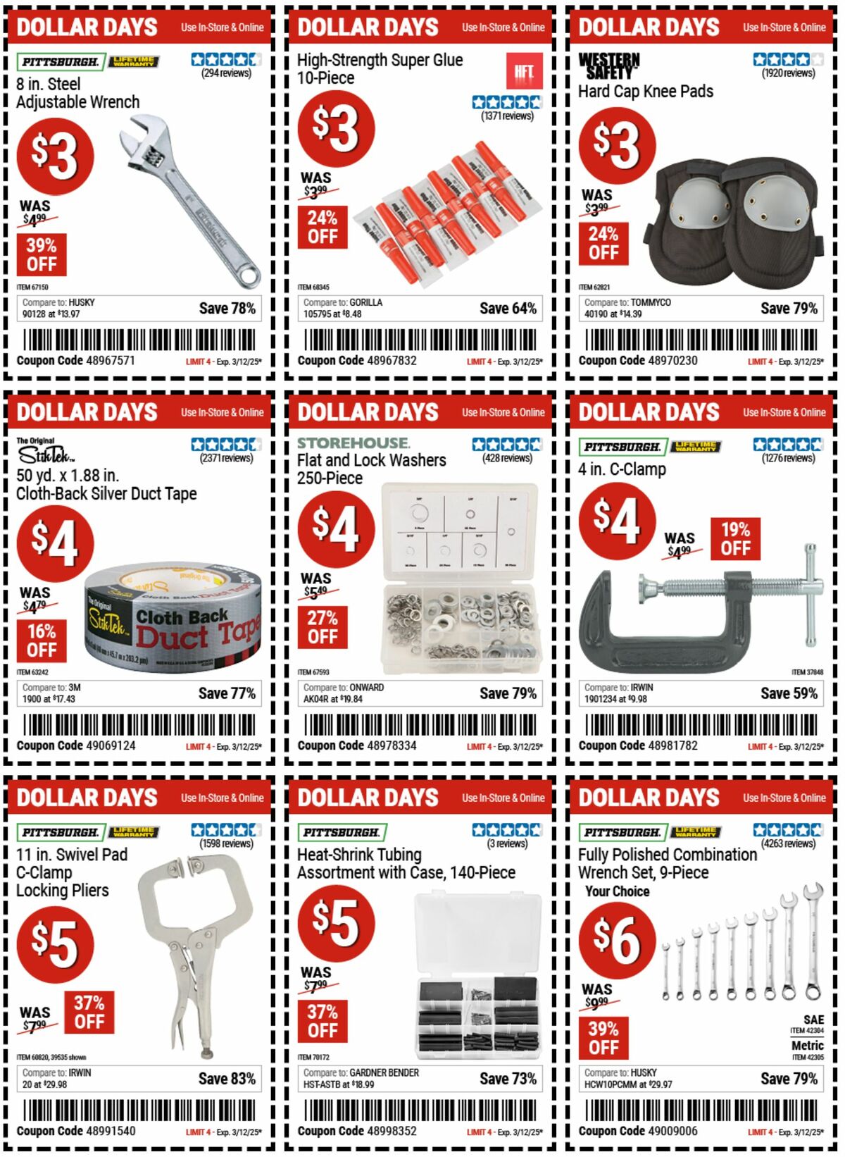 Harbor Freight Tools Dollar Days Weekly Ad from February 27