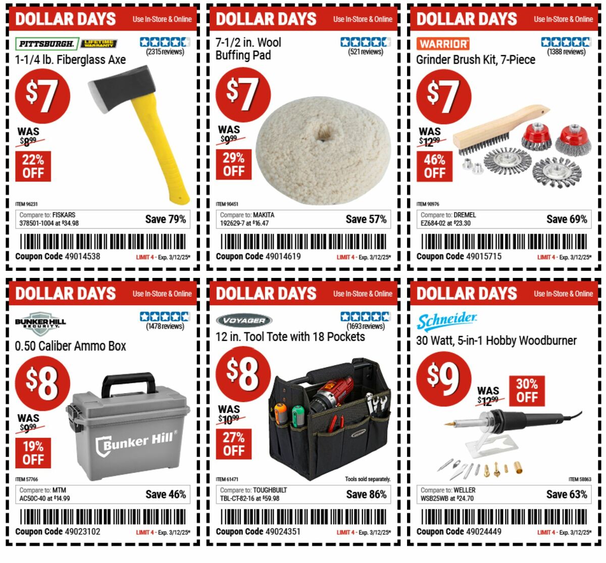 Harbor Freight Tools Dollar Days Weekly Ad from February 27