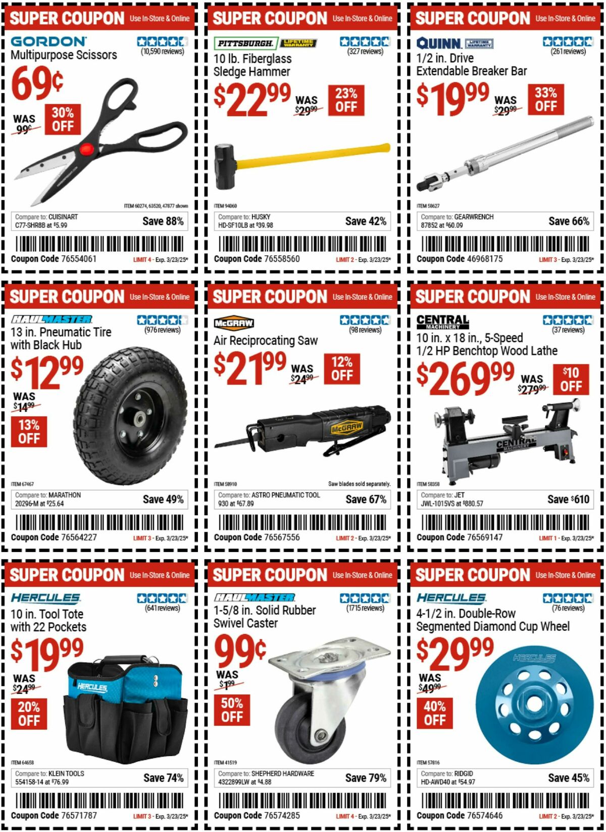 Harbor Freight Tools Weekly Ad from March 10