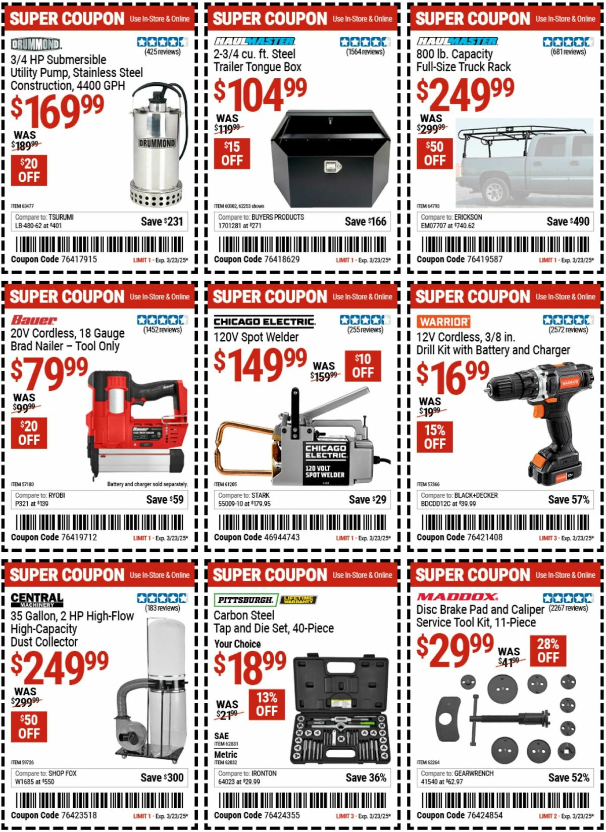 Harbor Freight Tools Weekly Ad from March 10