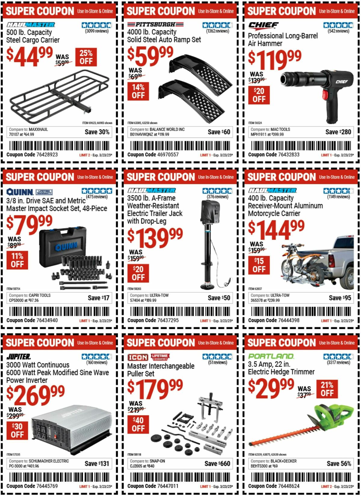 Harbor Freight Tools Weekly Ad from March 10