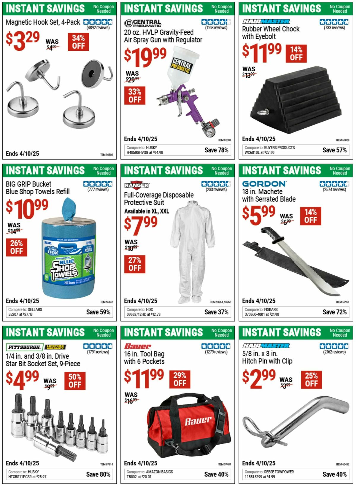 Harbor Freight Tools Instant Savings Weekly Ad from March 10